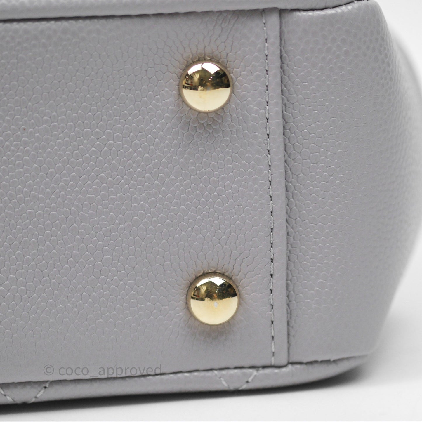 Chanel Quilted Medium Business Affinity Flap Light Grey Caviar Gold Hardware