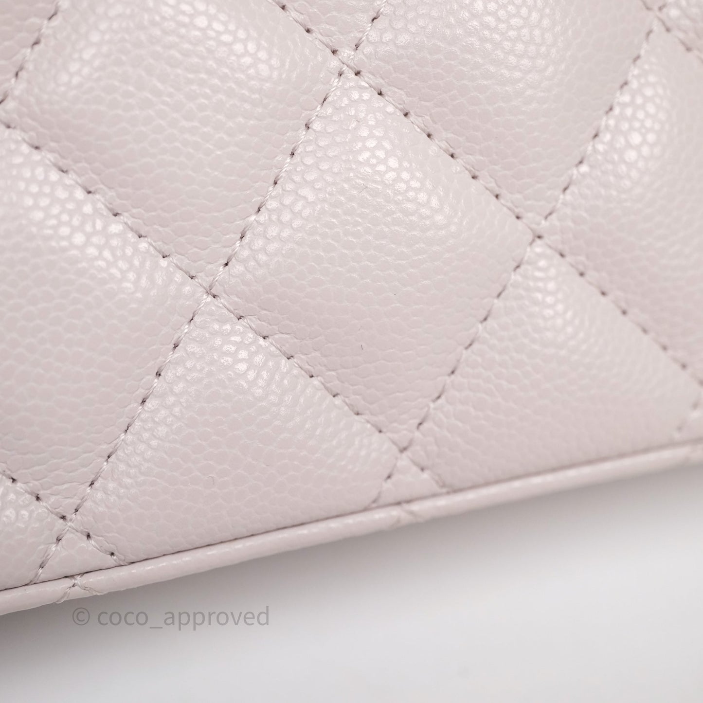 Chanel Top Handle Long Vanity with Chain Lilac Caviar Gold Hardware