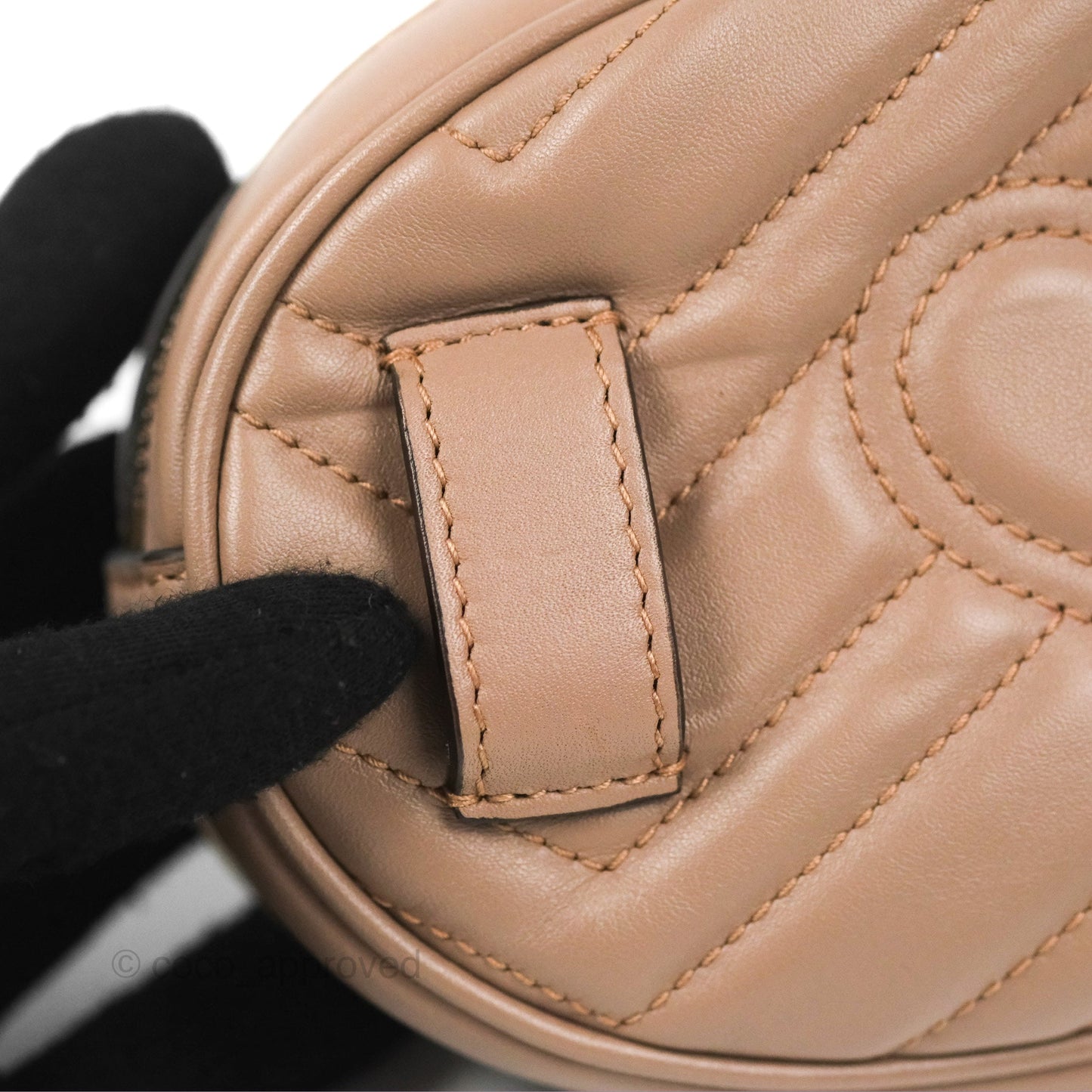 Gucci GG Marmont Matelassé Oval Belt Bag Dusty Pink
