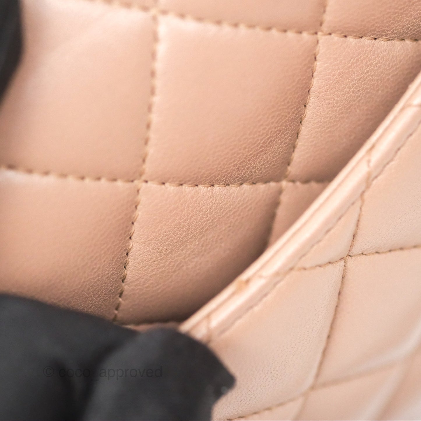 Chanel Classic M/L Medium Flap Quilted Dark Beige Lambskin Gold Hardware
