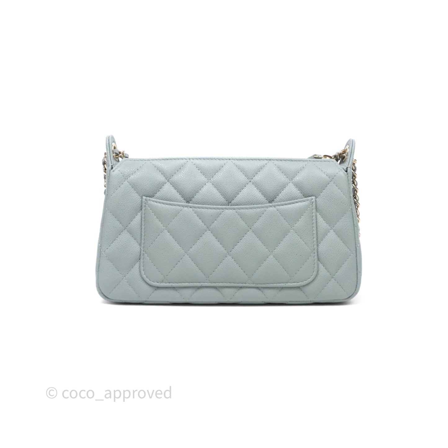 Chanel Clutch on Chain Tiffany Green Caviar Gold Hardware