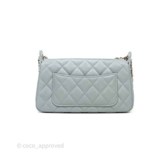 Chanel Clutch on Chain Tiffany Green Caviar Gold Hardware