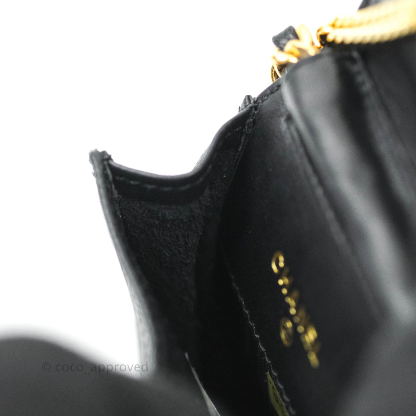 Chanel Vintage CC Caviar Black Phone Case With Chain Gold Hardware