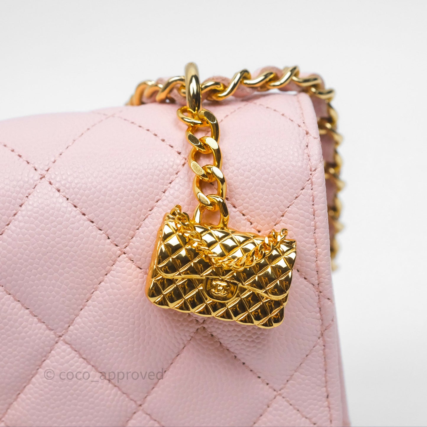Chanel Clutch with Chain Caviar Pink Gold Hardware