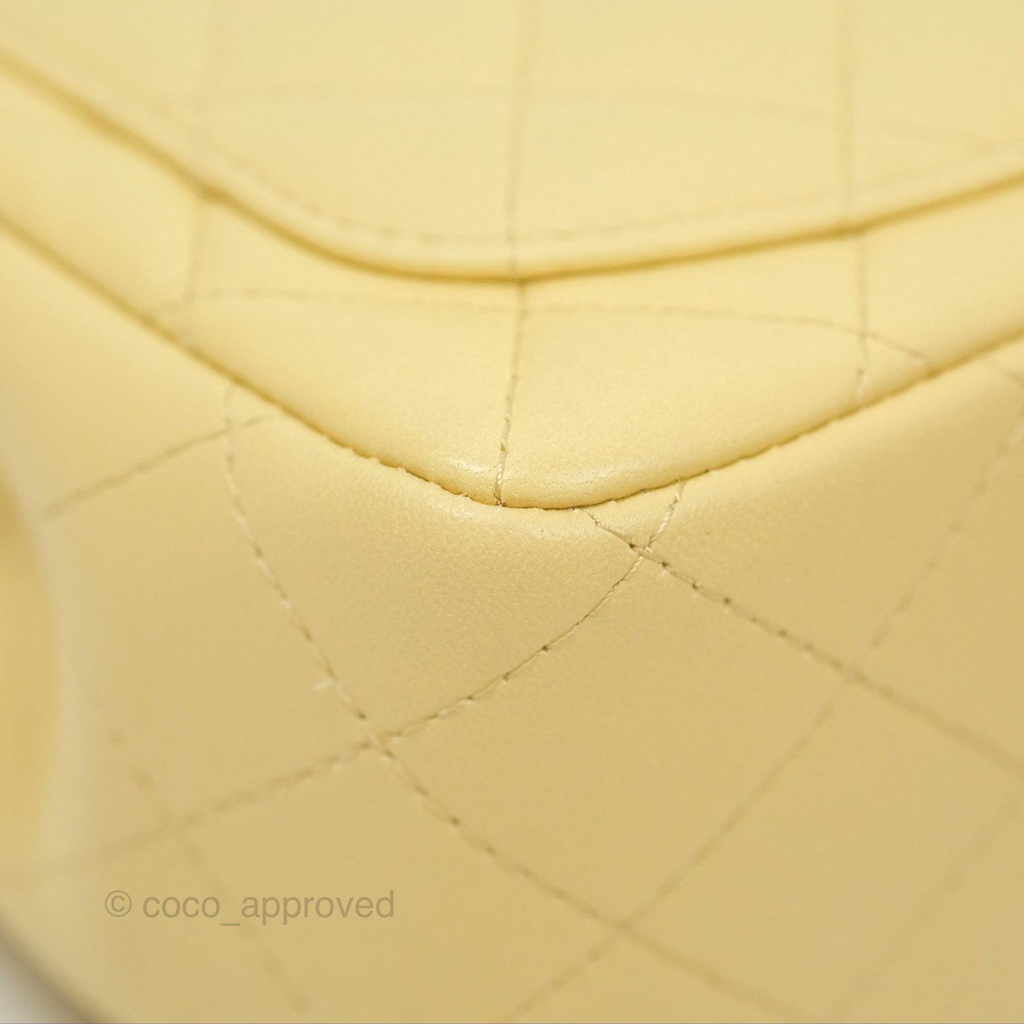 Chanel Mini Square Quilted Yellow Lambskin Gold Hardware