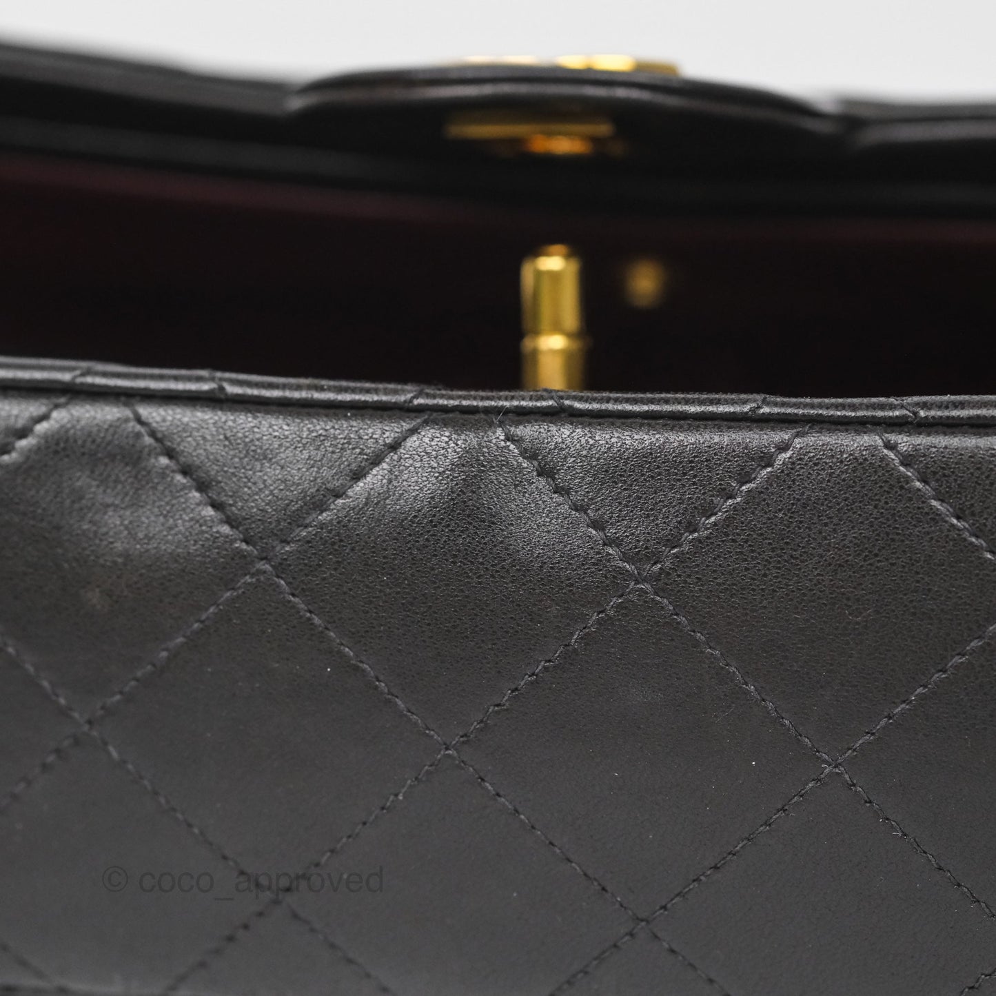Chanel Vintage Small Classic Flap Black Lambskin 24K Gold Hardware