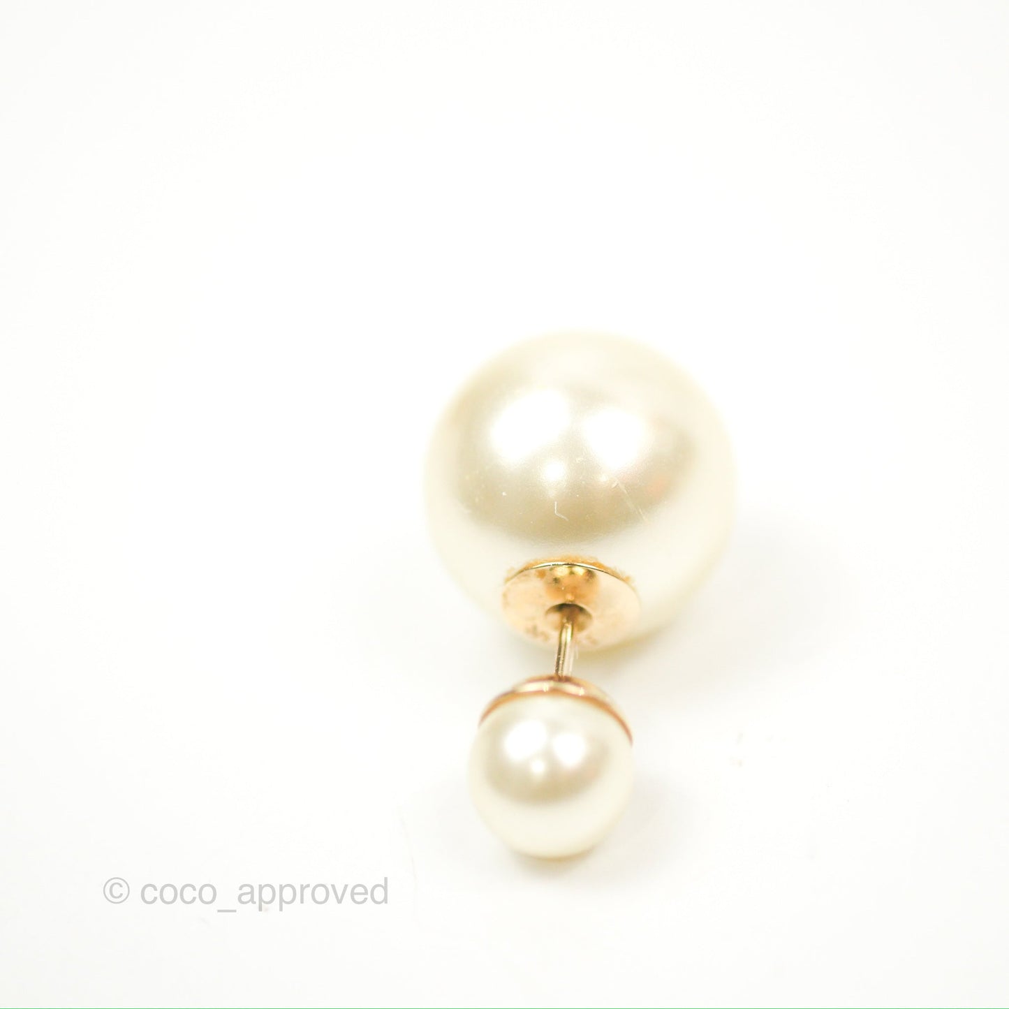 Christian Dior Tribales Pearl Earrings Gold Tone