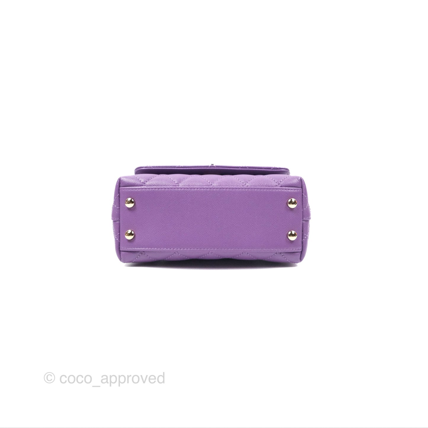 Chanel Mini Coco Handle Purple Caviar Gold Hardware