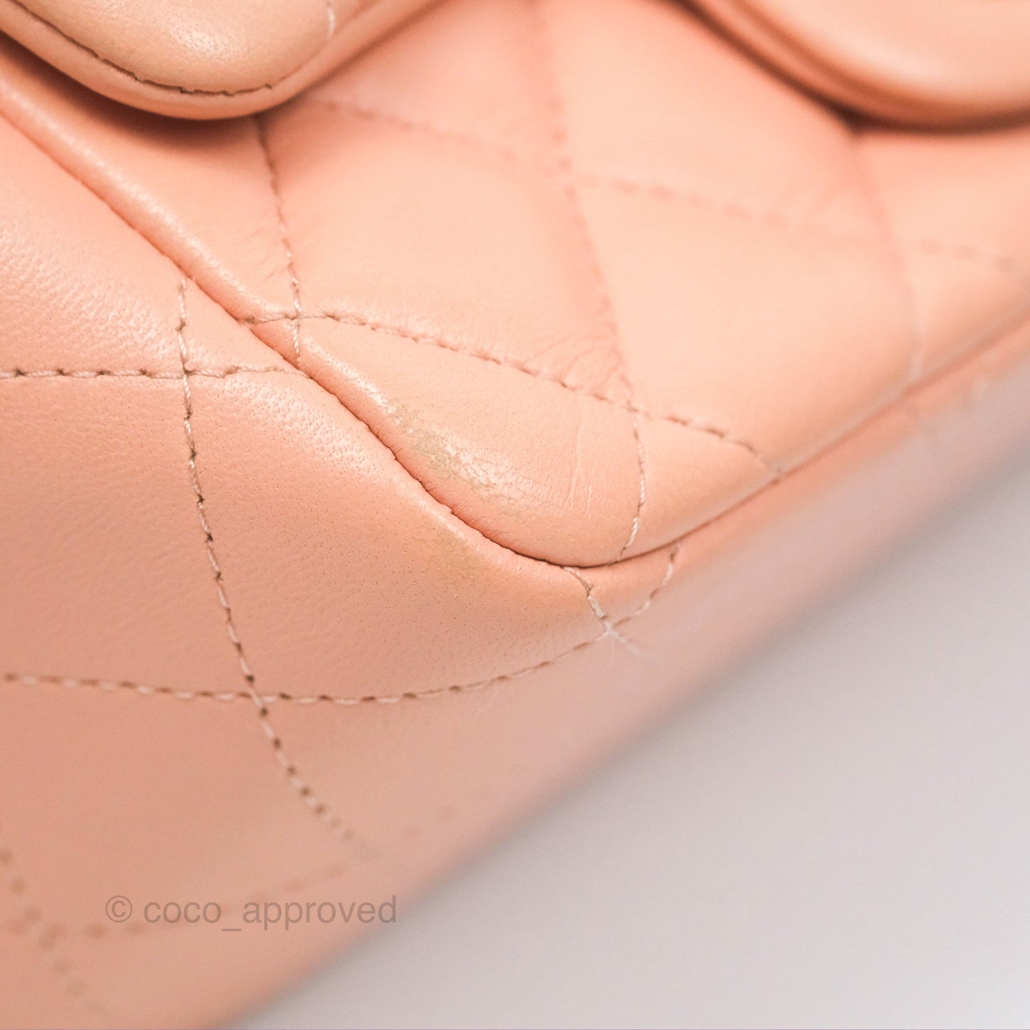 Chanel Quilted Mini Square Lambskin Light Beige Pink Gold Hardware
