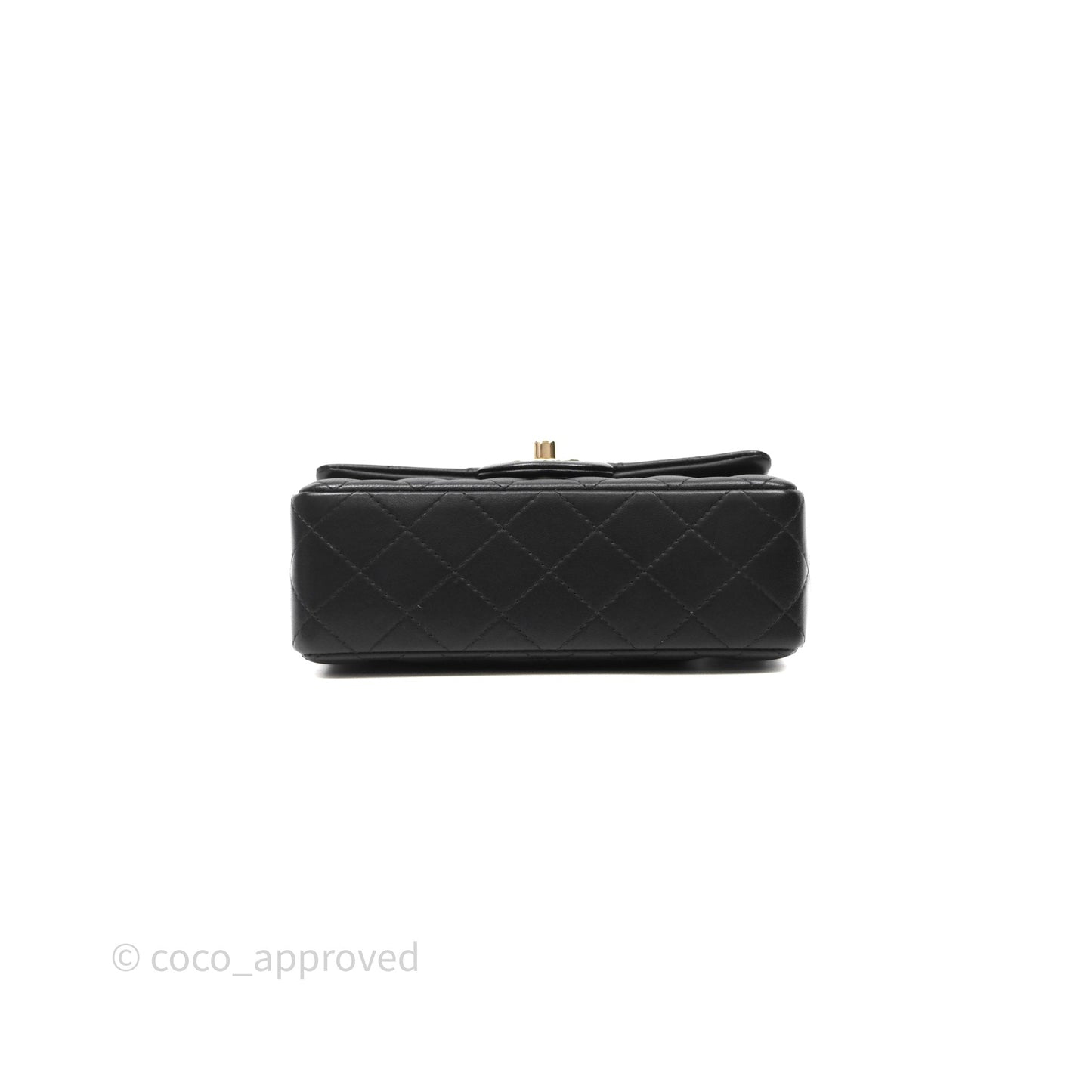 Chanel Mini Rectangular Black Lambskin Bag Gold Hardware