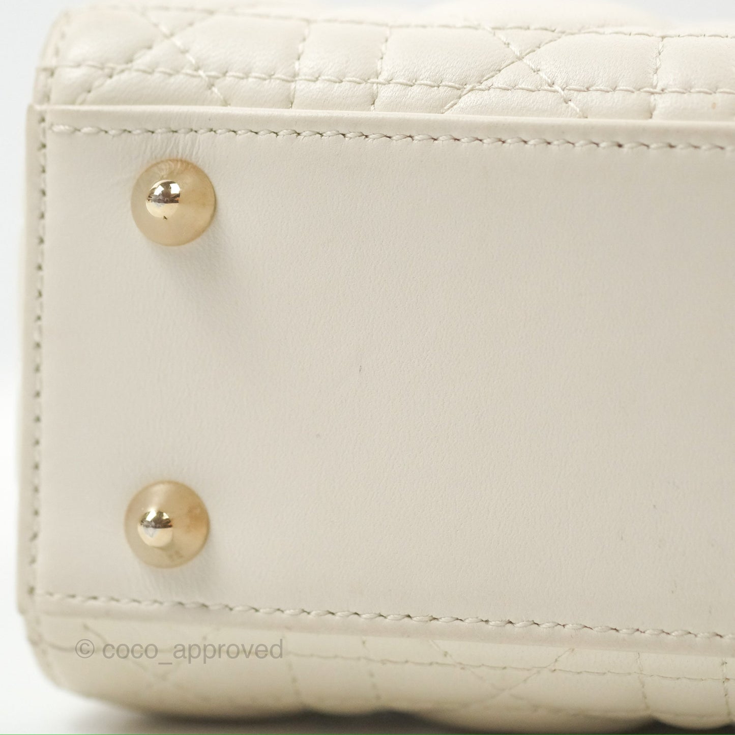 Christian Dior My ABCDior Lady Dior White Cannage Lambskin Gold Hardware