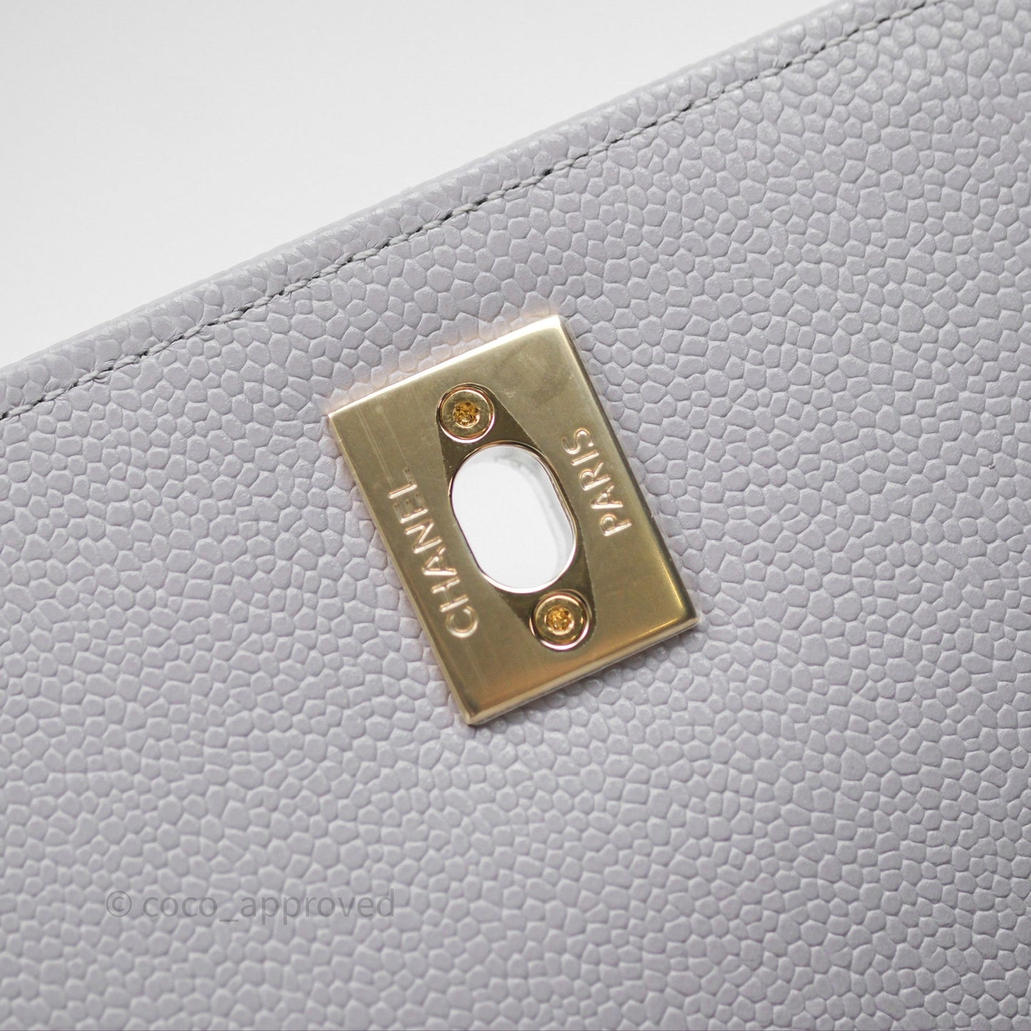 Chanel Quilted Medium Business Affinity Flap Light Grey Caviar Gold Hardware
