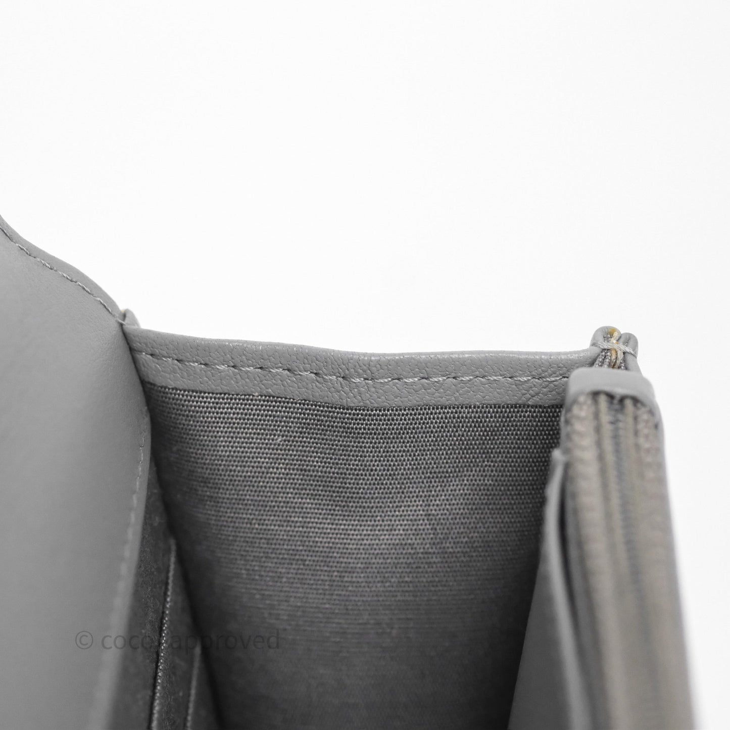 Chanel 19 Wallet on Chain WOC Grey Lambskin Mixed Hardware