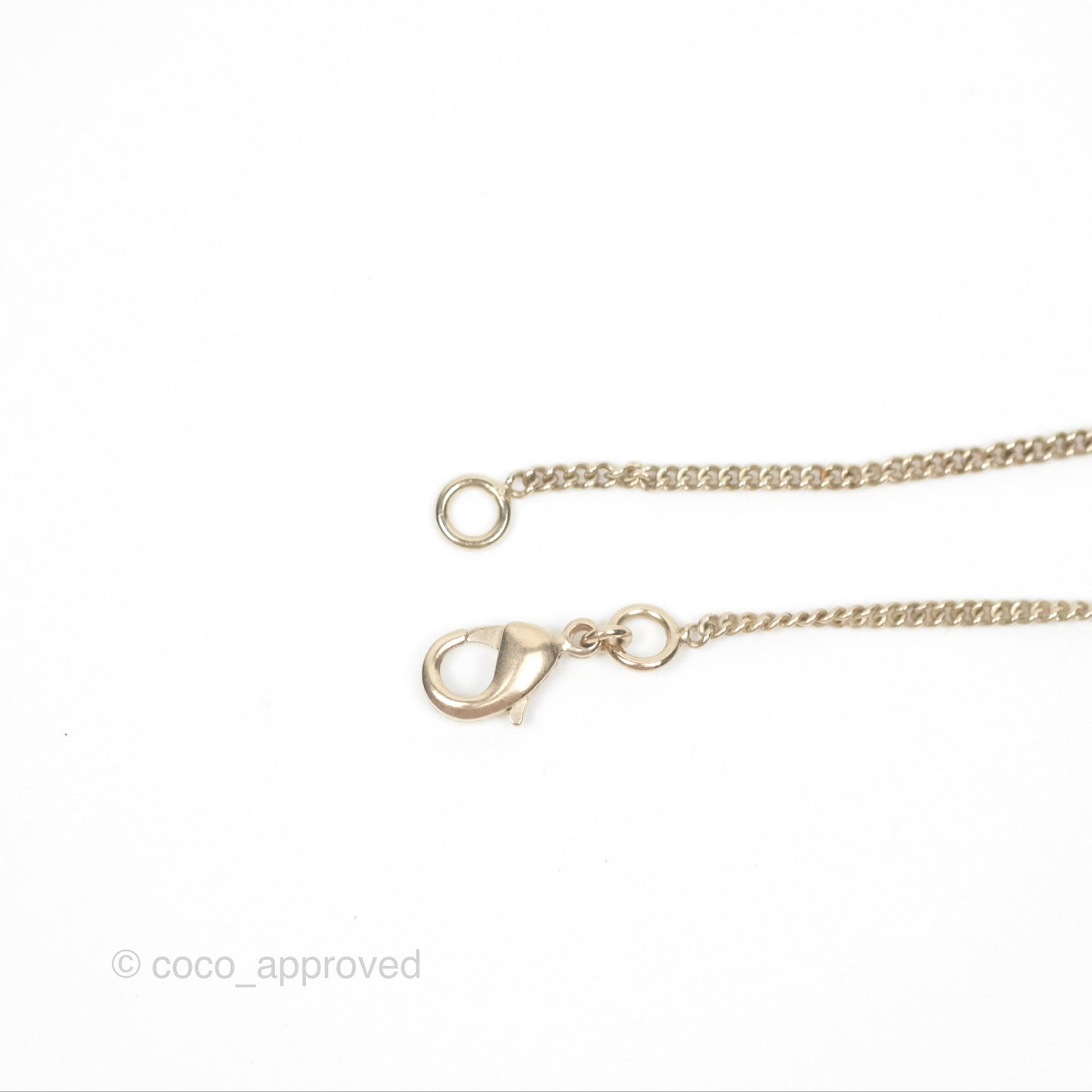 Chanel Pearl CC Lace Flower Necklace Gold Tone 15K