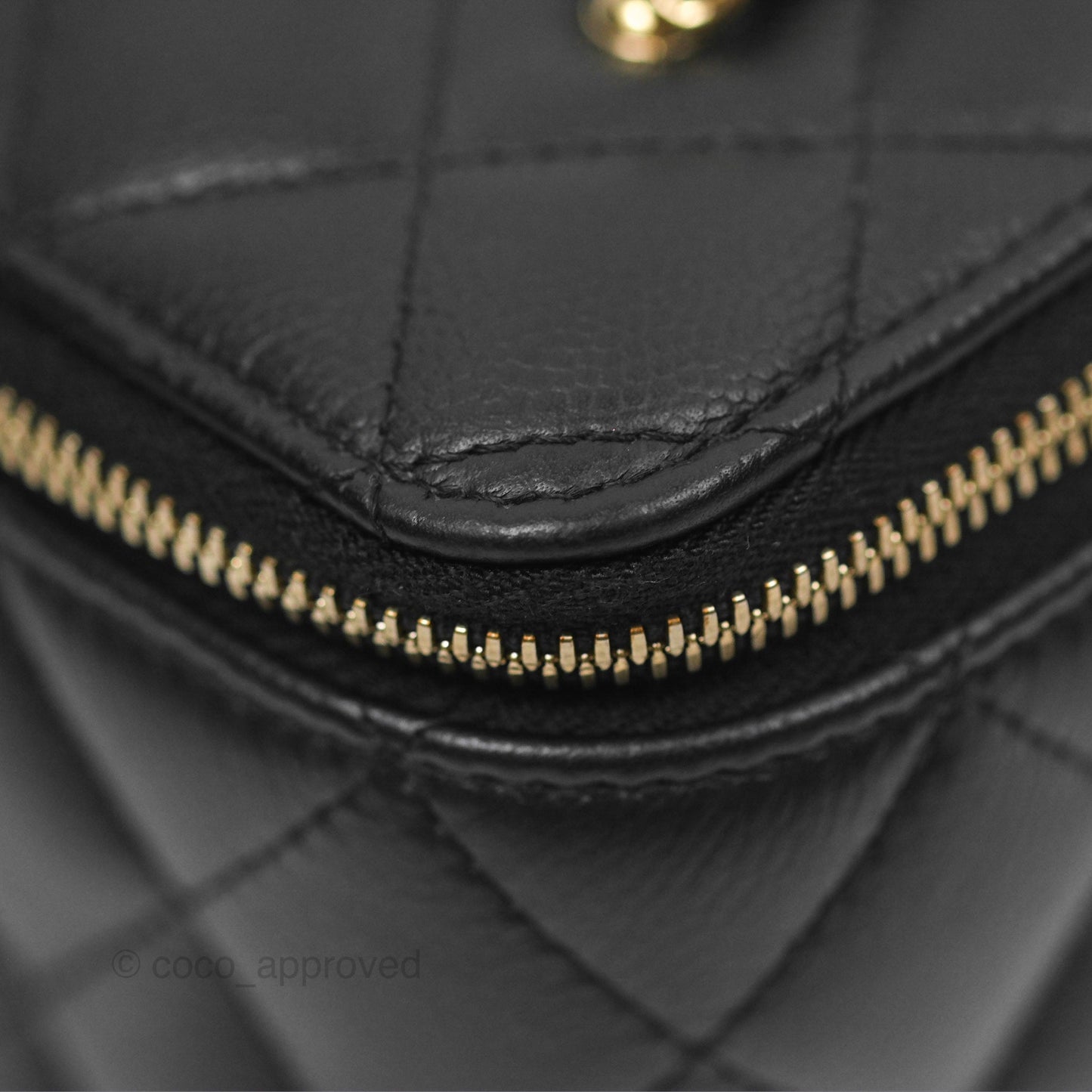 Chanel Vanity Rectangular with CC Chain Black Caviar Gold Hardware
