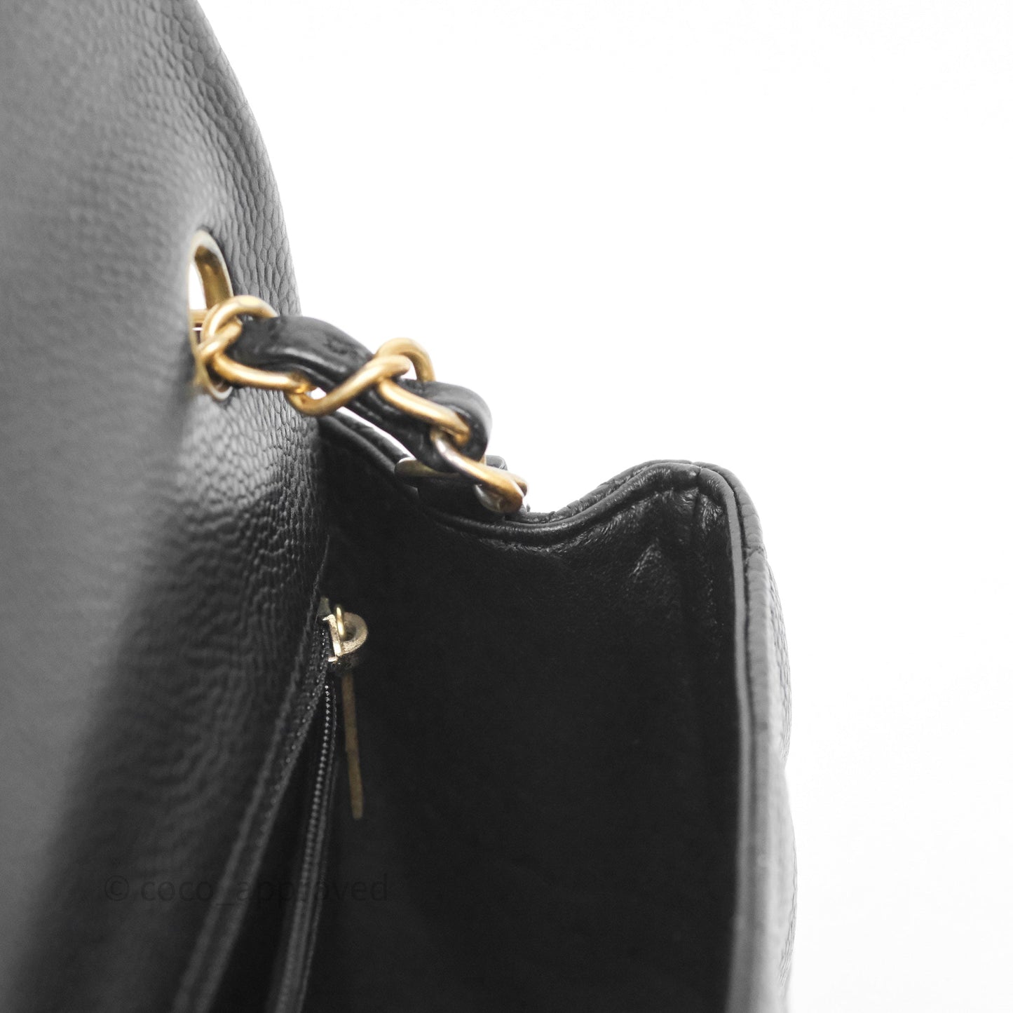Chanel Mini Rectangular Quilted Black Caviar Aged Gold Hardware