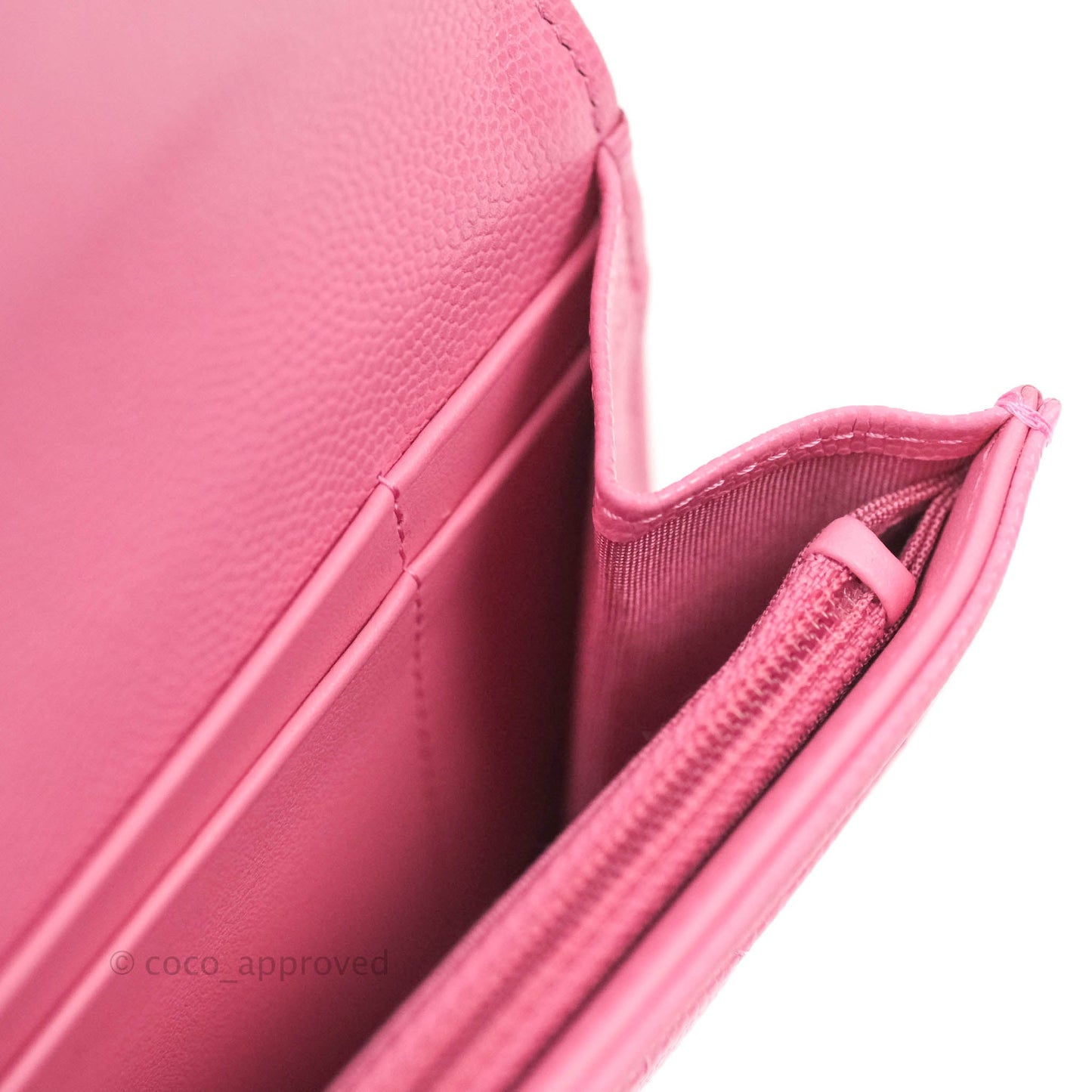 Chanel Quilted Flap Wallet Pink Caviar