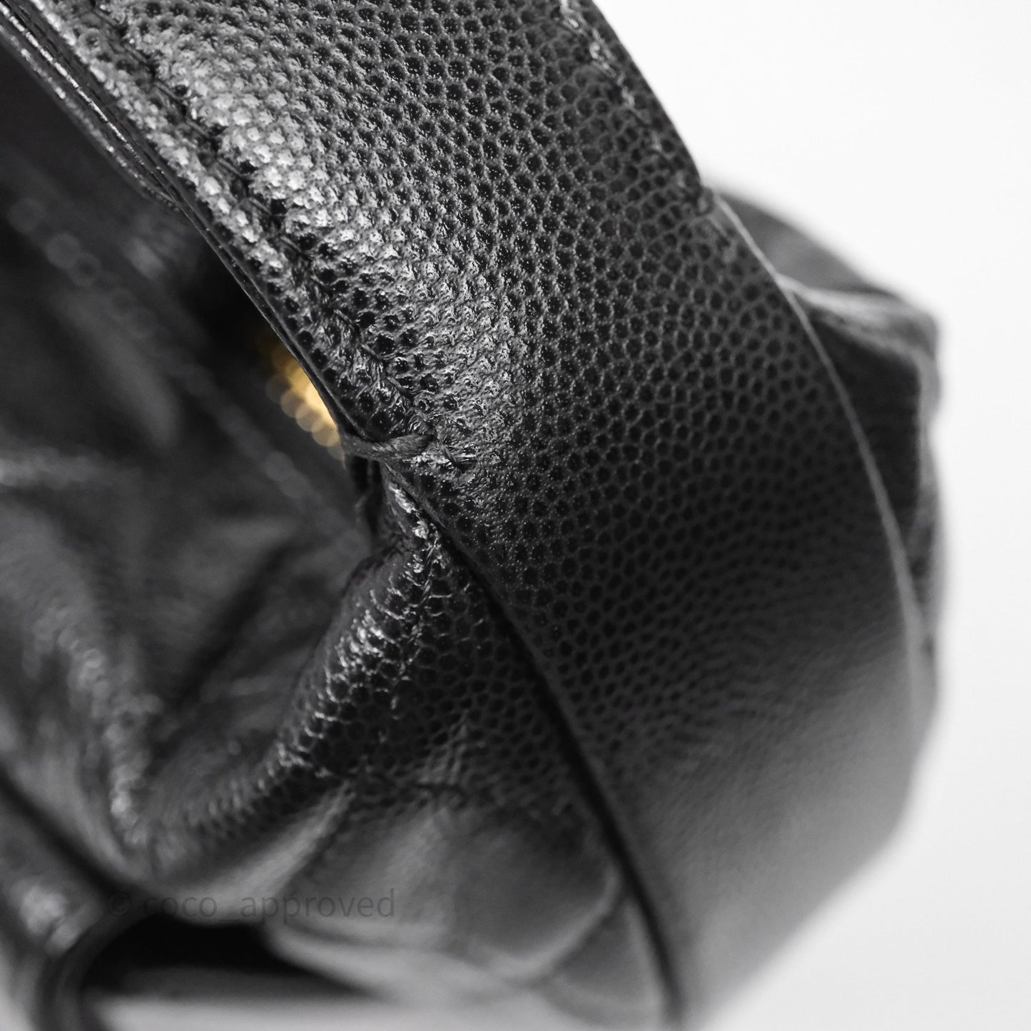 Chanel Quilted Polly Pocket Hobo Bag Caviar Black Gold Hardware