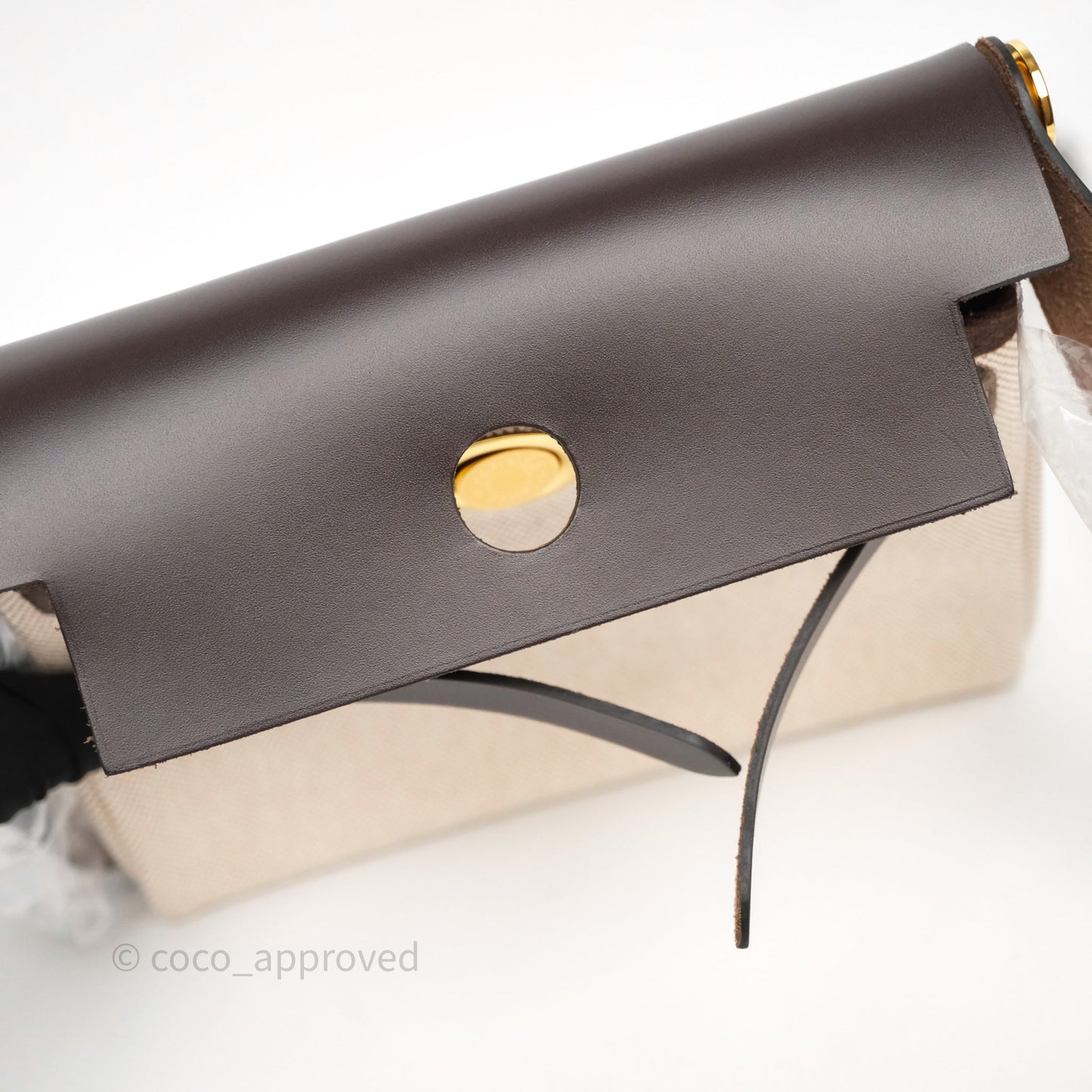 Hermès Herbag Zip 20 Mini Ecru Beige 14/ Ebene 46 Canvas Gold Hardware
