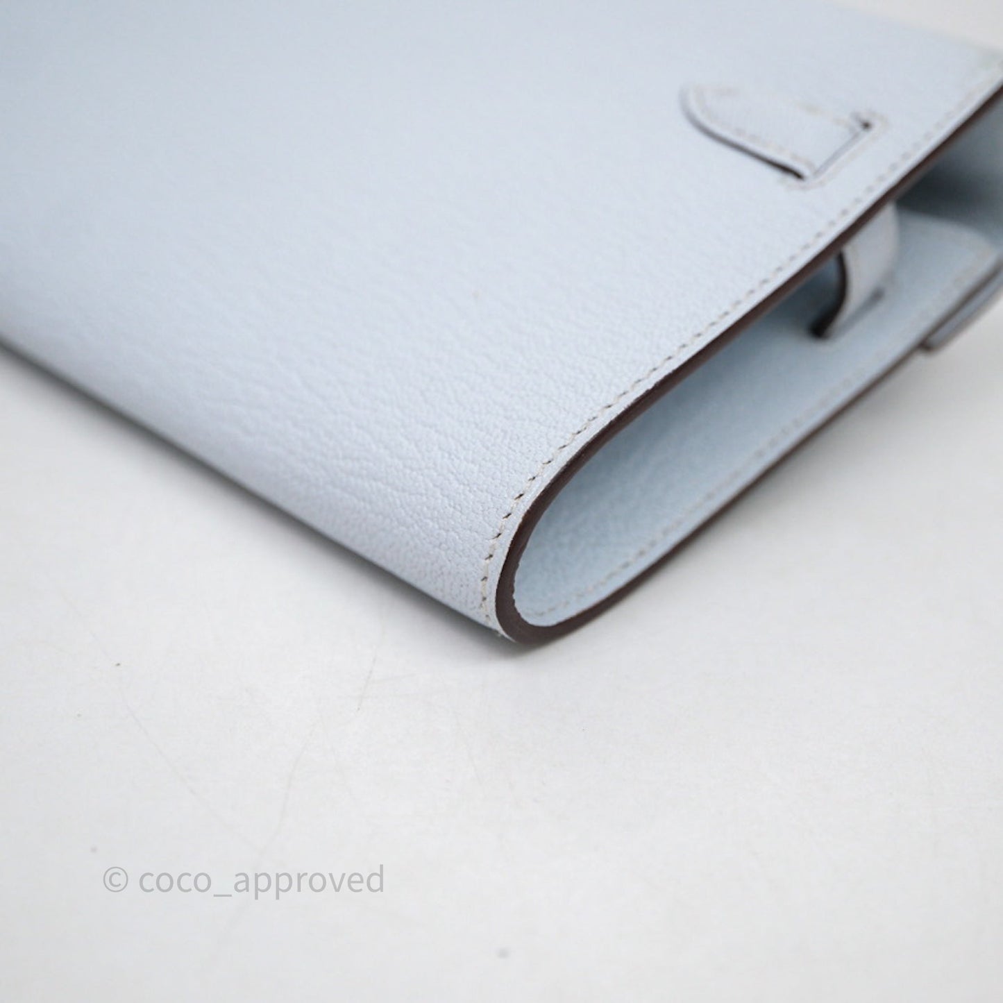 Hermès Kelly To Go Bleu Brume T0 Chèvre Mysore Palladium Hardware