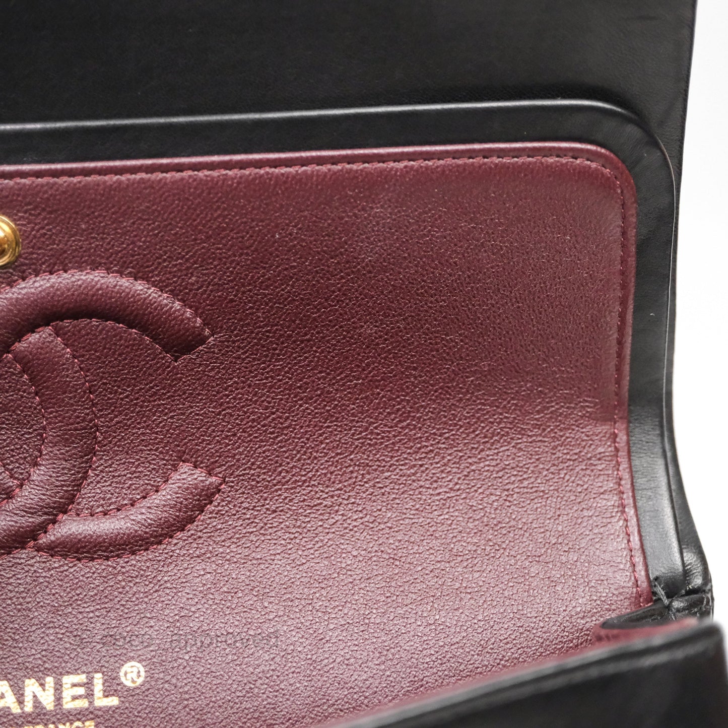 Chanel Classic M/L Medium Flap Quilted Black Lambskin Gold Hardware