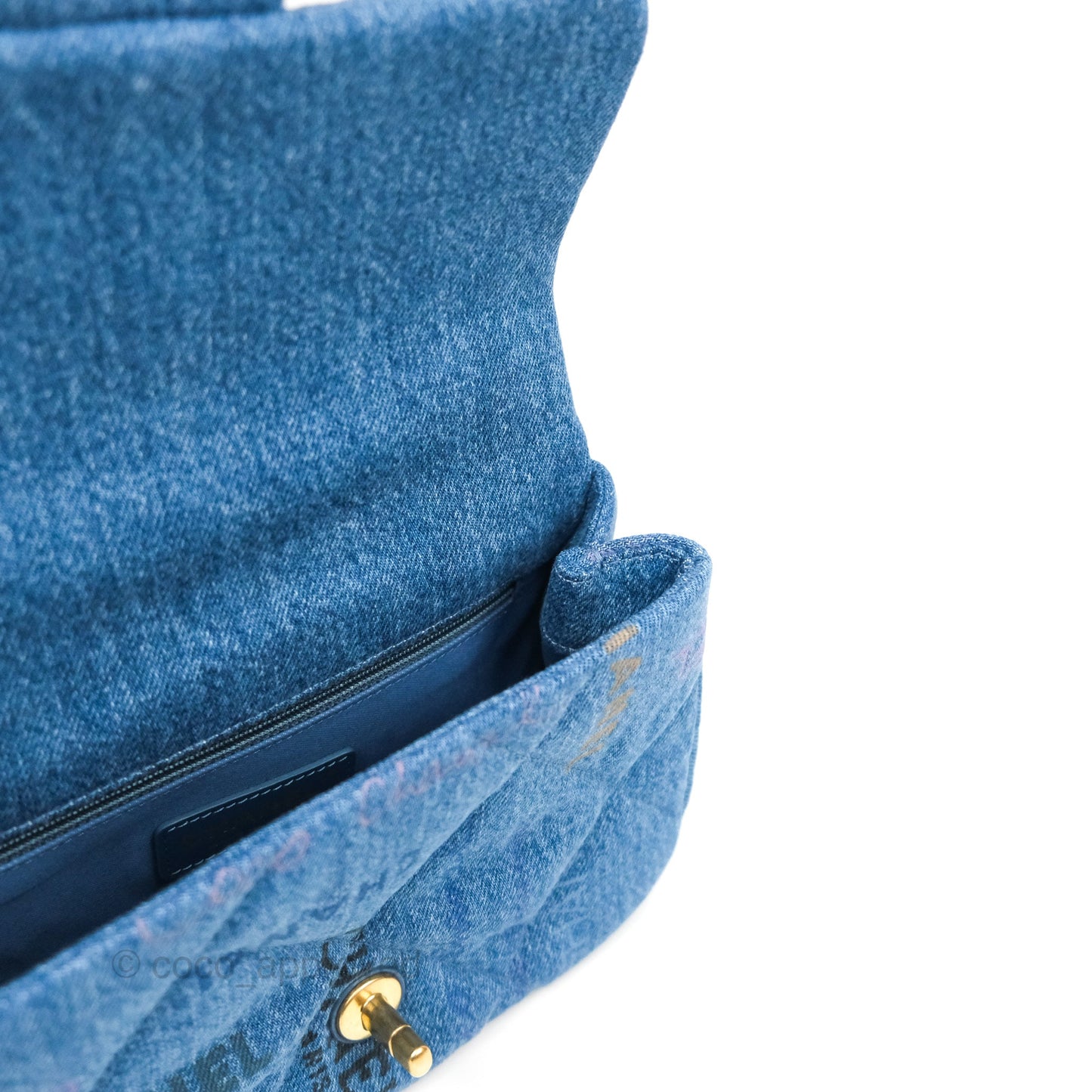 Chanel Quilted Small Denim Mood Flap Blue Multicolor 22P