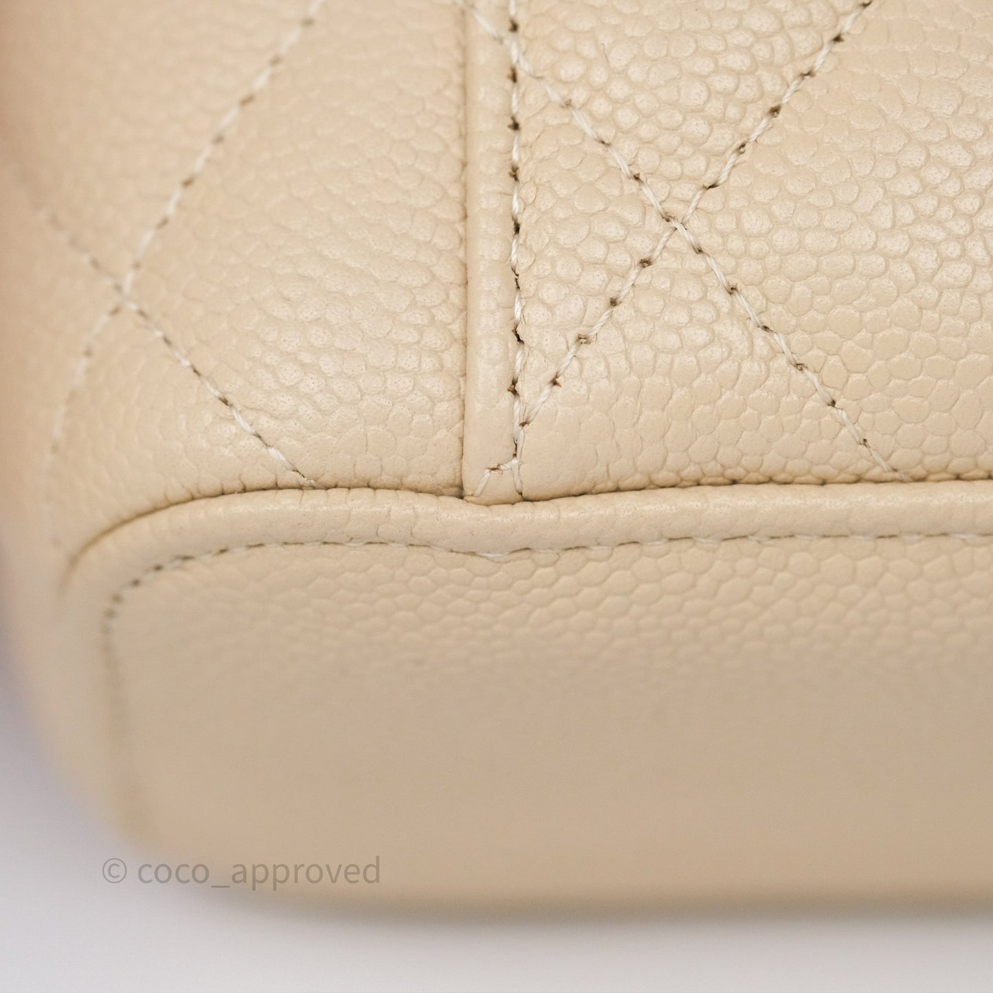 Chanel Mini Vanity With CC Chain Beige Caviar Gold Hardware