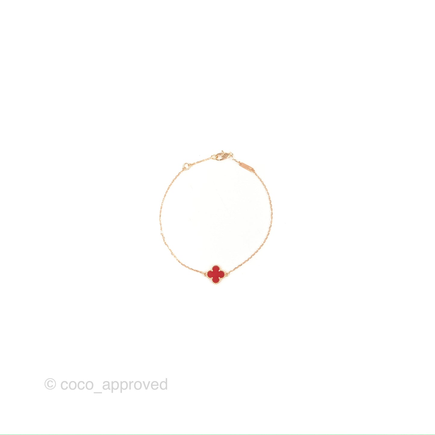 Van Cleef & Arpels Sweet Alhambra Bracelet Rose Gold Red Carnelian