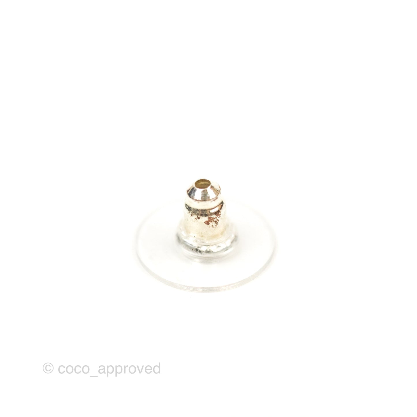 Chanel Crystal CC Earrings Silver Tone 23K