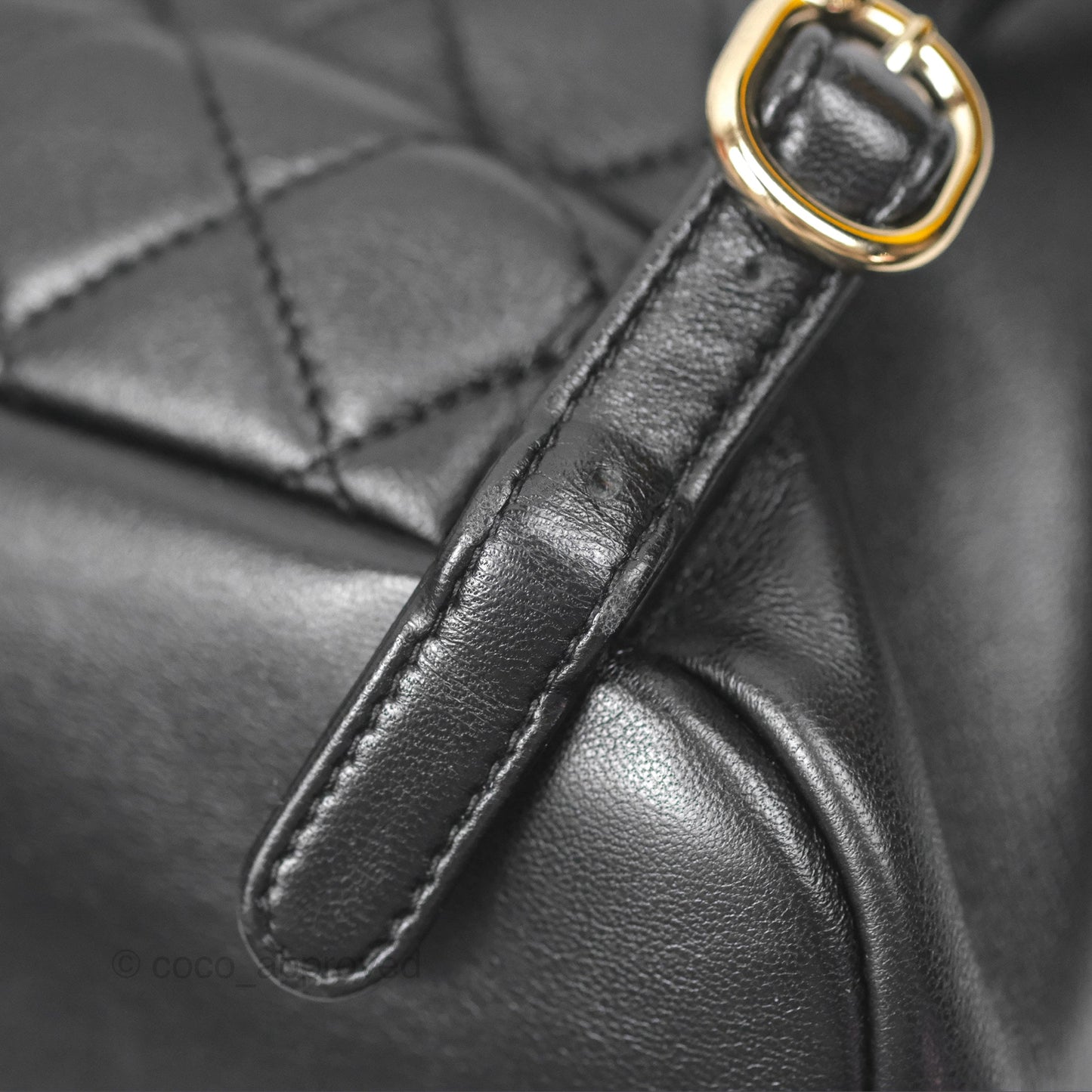 Chanel Quilted Small Duma Drawstring Backpack Black Lambskin