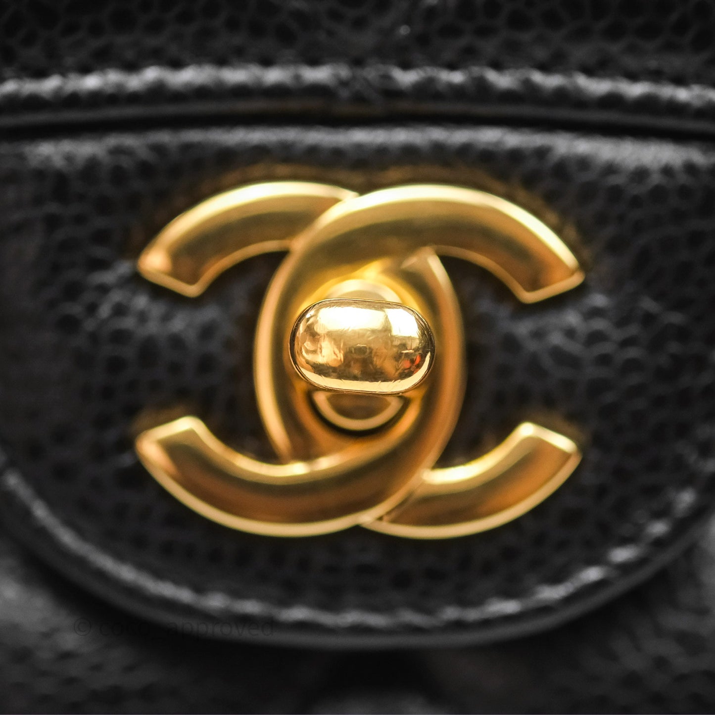 Chanel Classic M/L Medium Flap Quilted Black Caviar Gold Hardware
