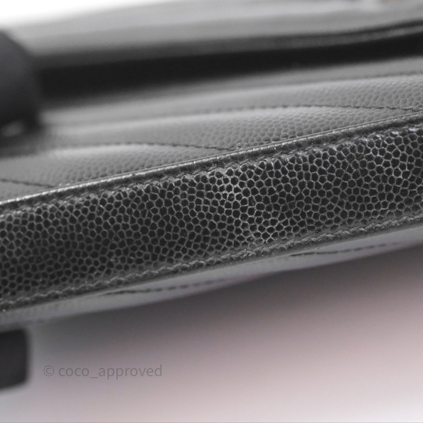 Saint Laurent Wallet on Chain WOC Black Grained Leather Sliver Hardware