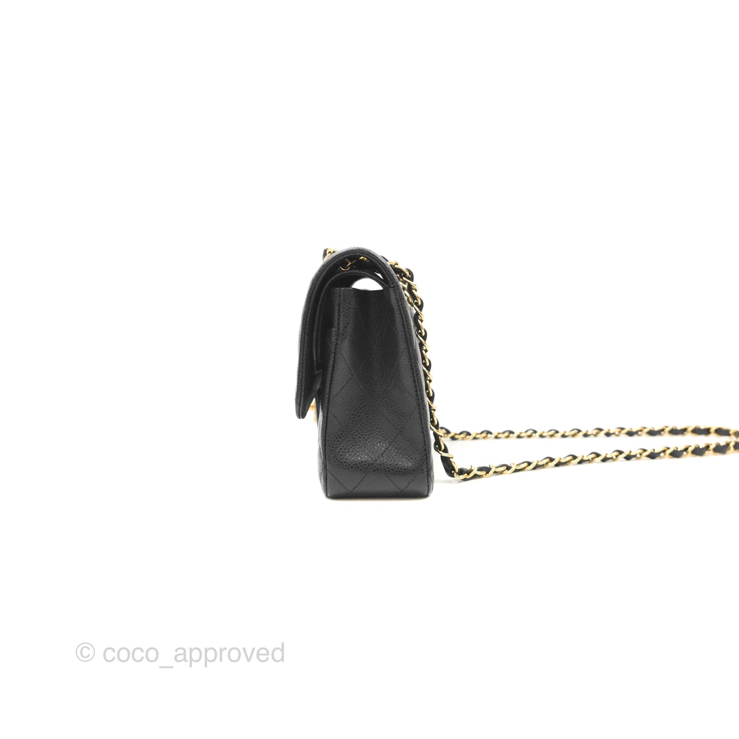 Chanel Classic M/L Medium Flap Quilted Black Caviar Gold Hardware