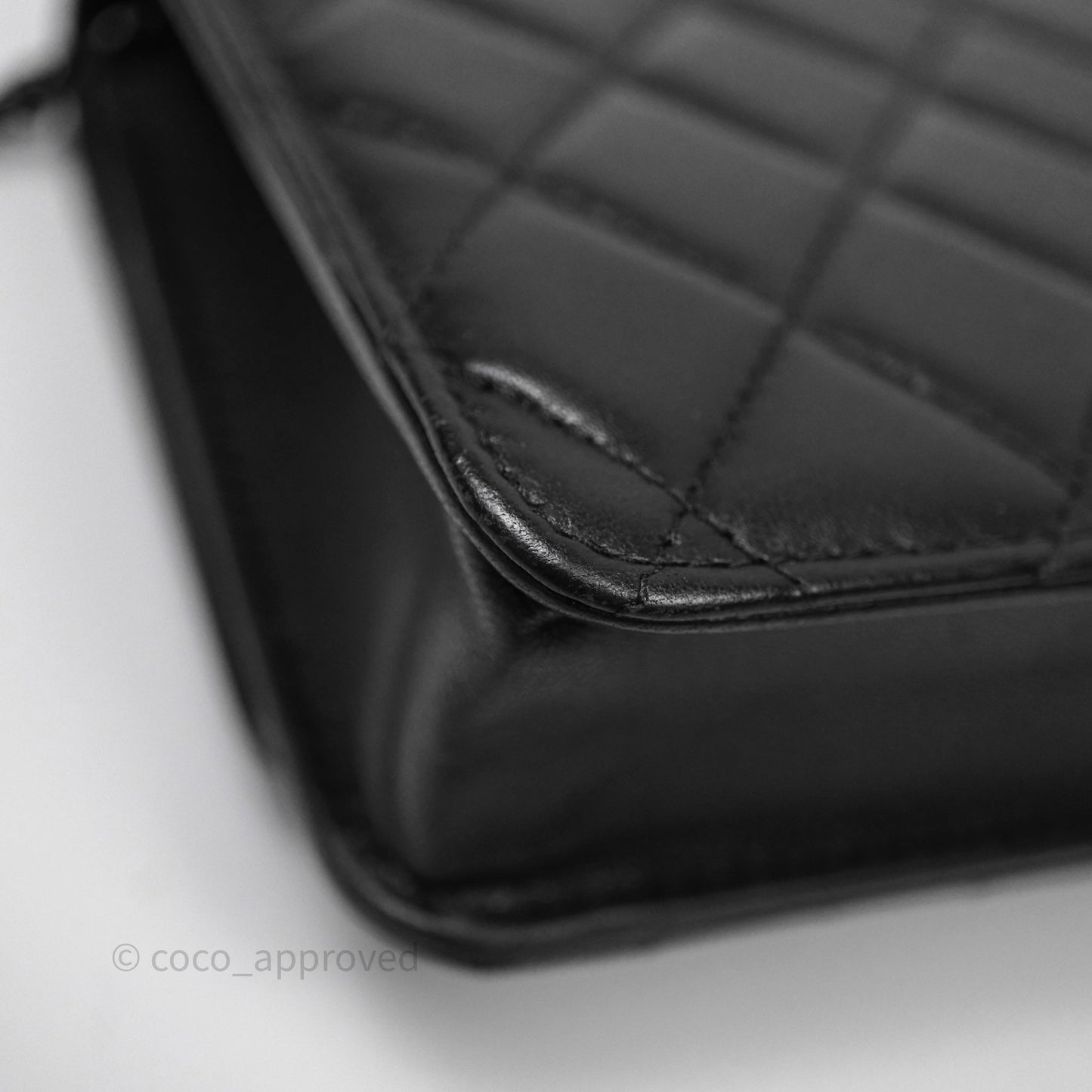 Chanel Quilted Trendy CC WOC Wallet On Chain So Black Lambskin