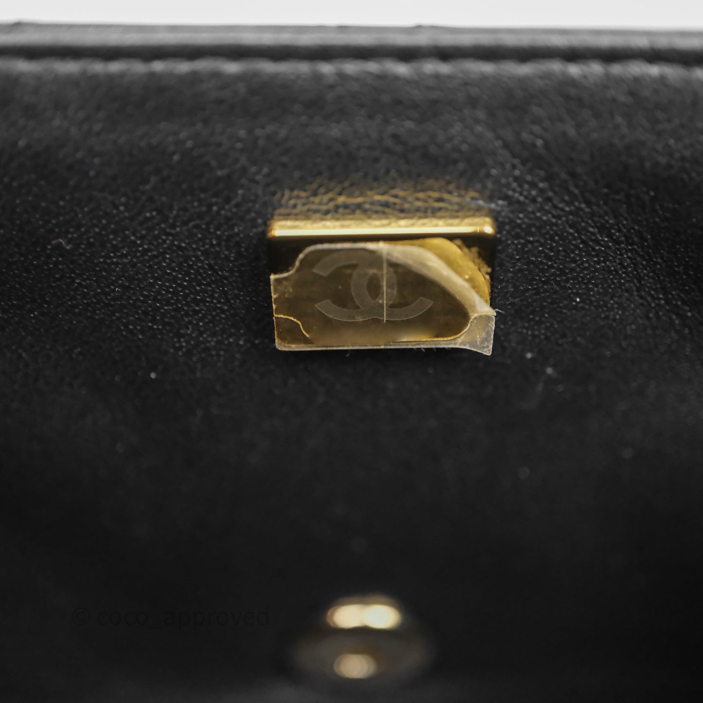 Chanel Mini Square Quilted Black Lambskin Gold Hardware