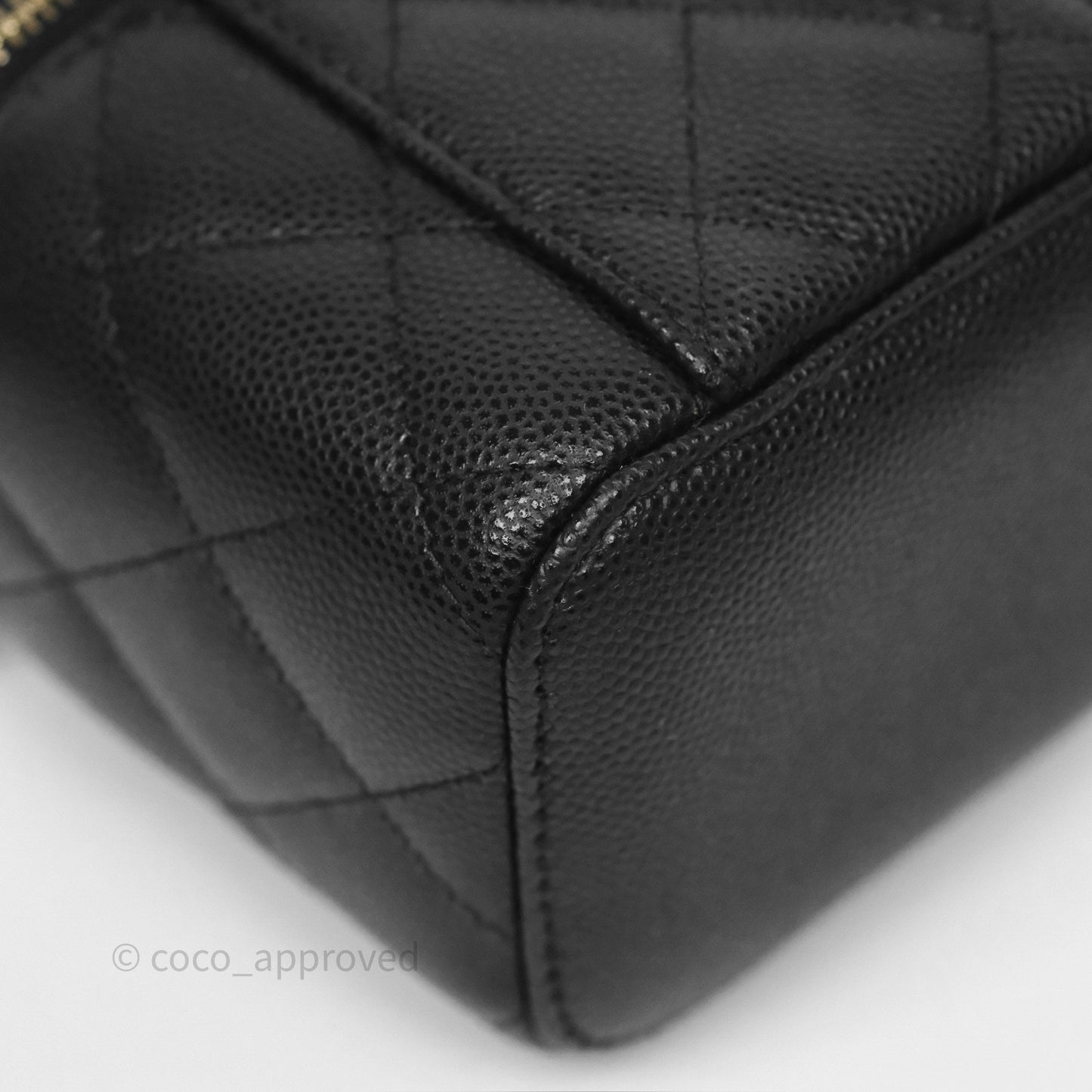Chanel Mini Vanity With Chain Black Caviar Gold Hardware