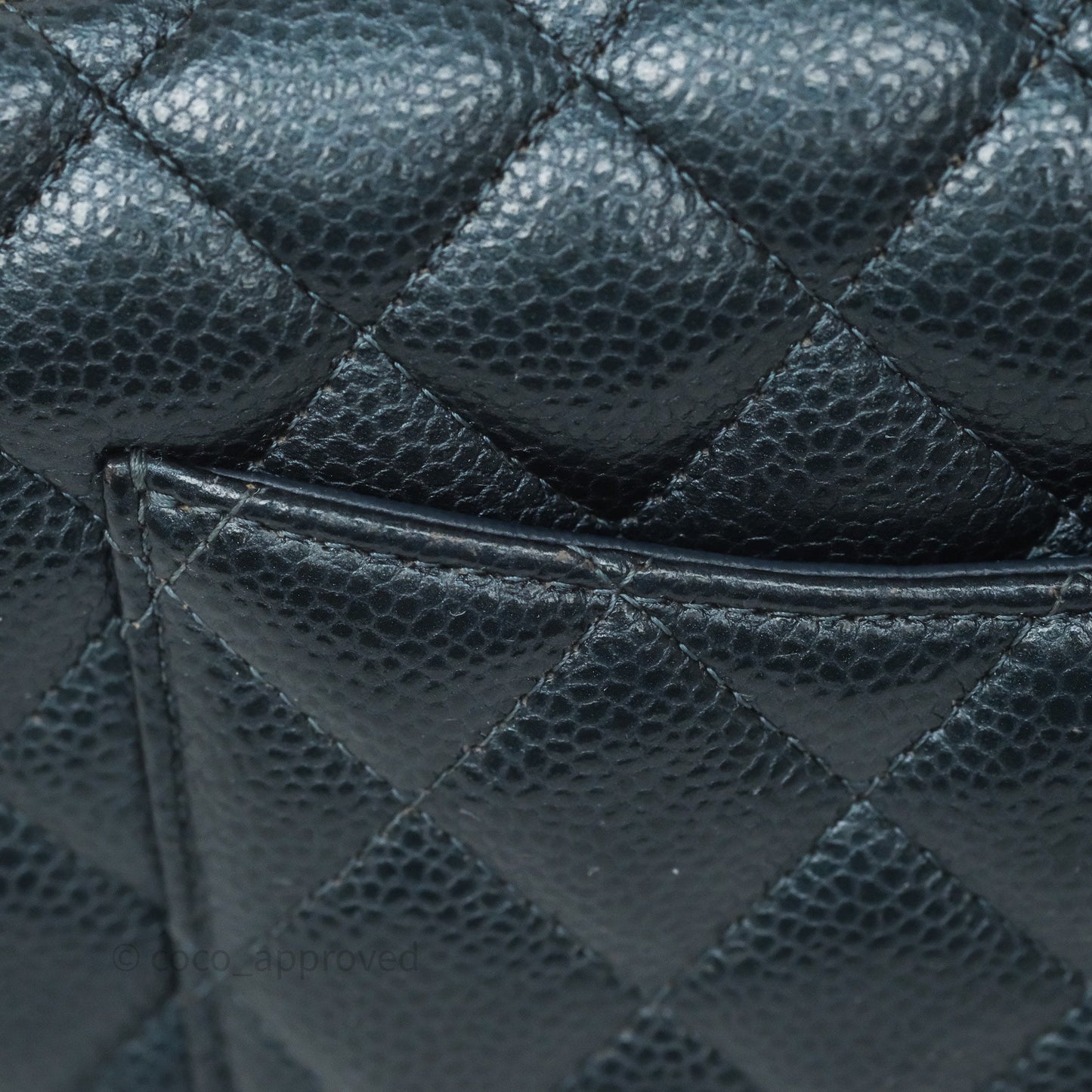 Chanel Mini Rectangular Quilted Iridescent Teal Caviar Gold Hardware