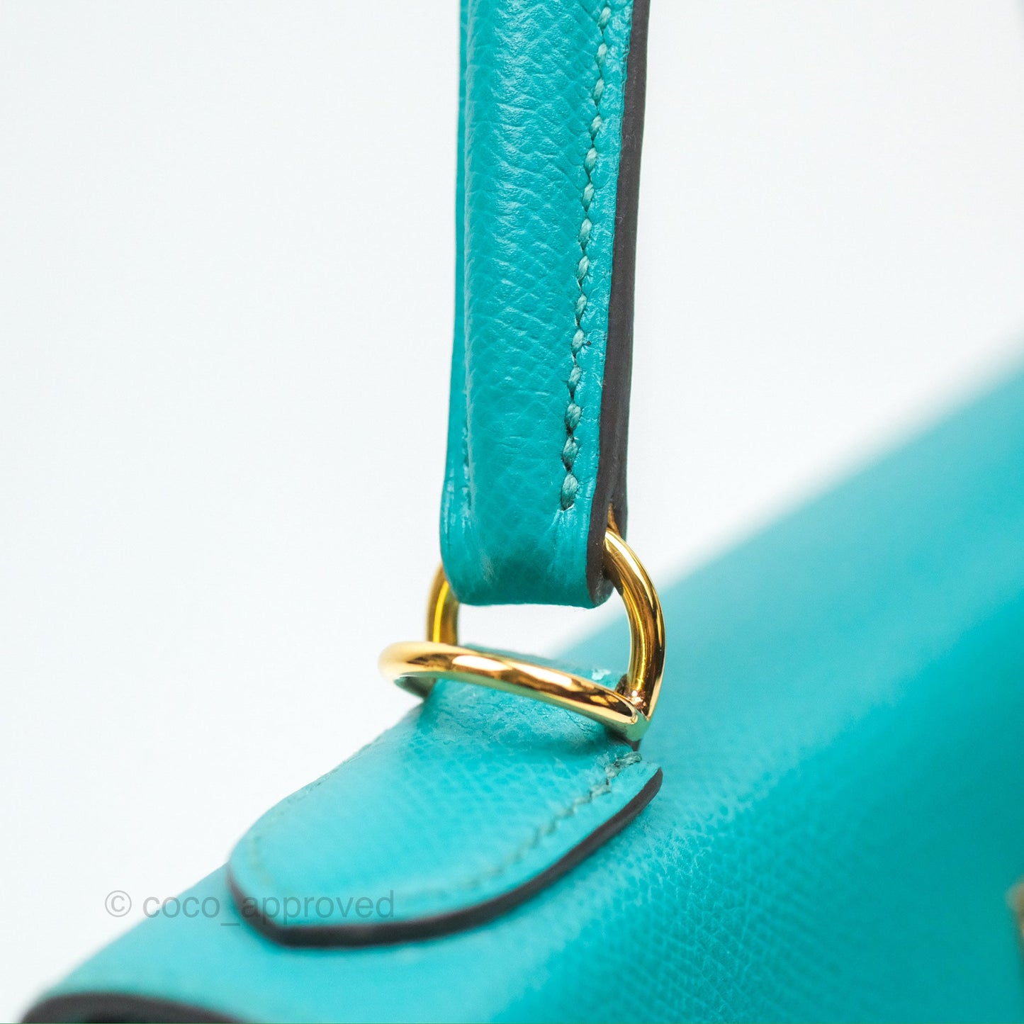 Hermès Sellier Kelly 28 Bleu Paon Epsom Gold Hardware