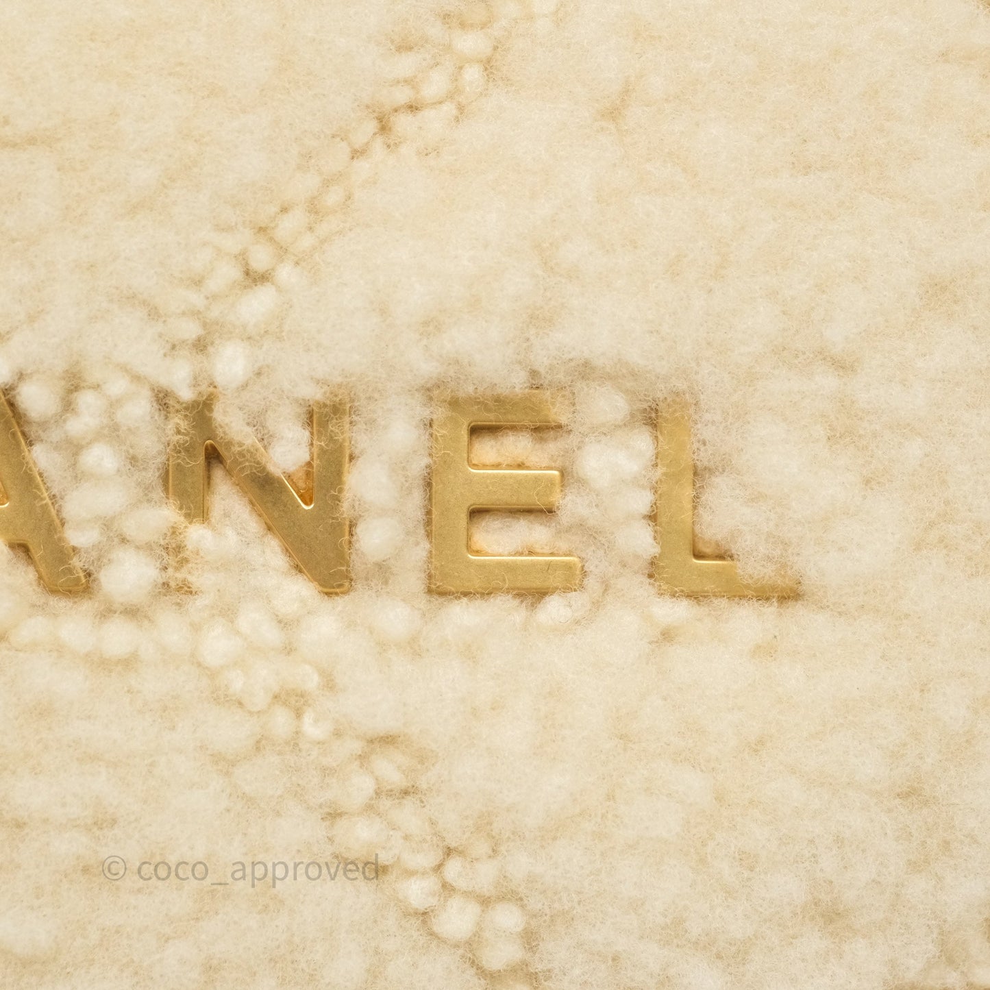 Chanel Small 22 Bag Ecru Shearling Aged Gold Hardware
