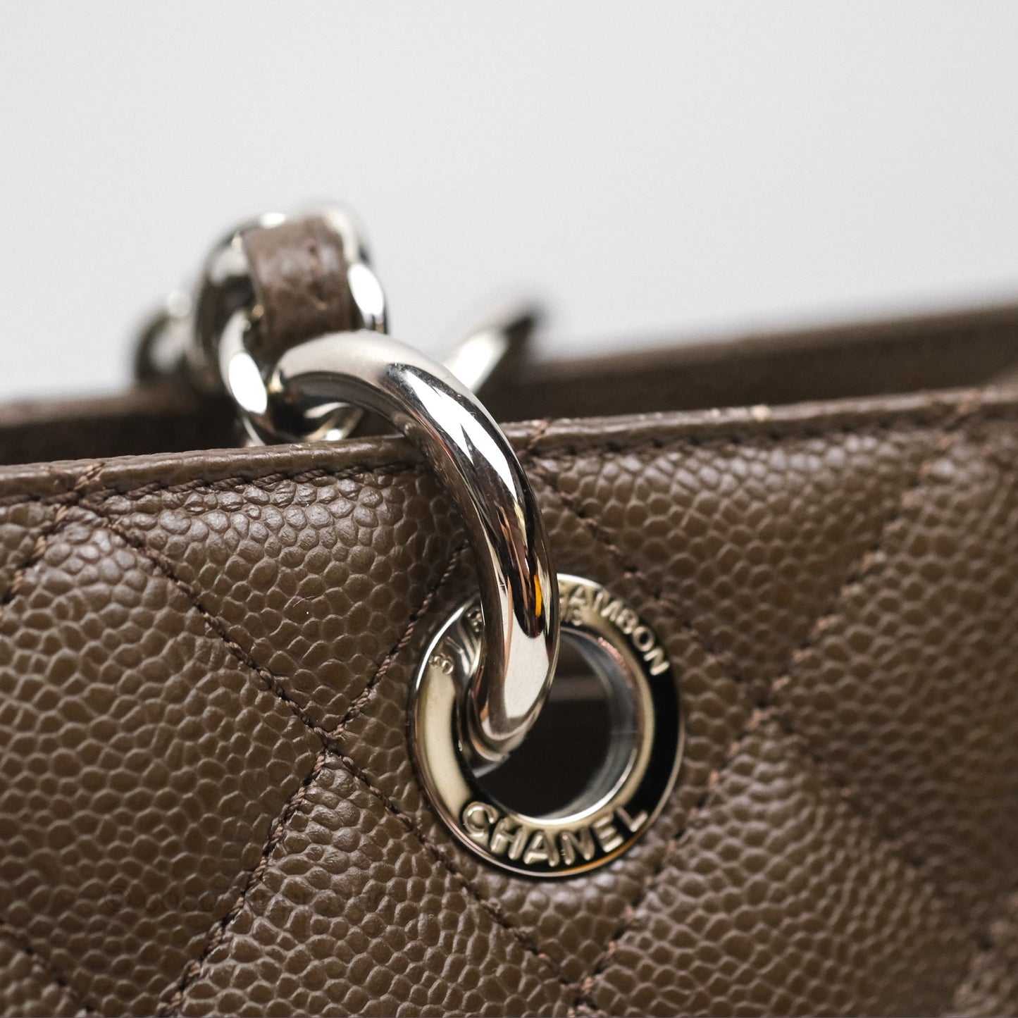 Chanel GST Chocolate Brown Caviar Silver Hardware