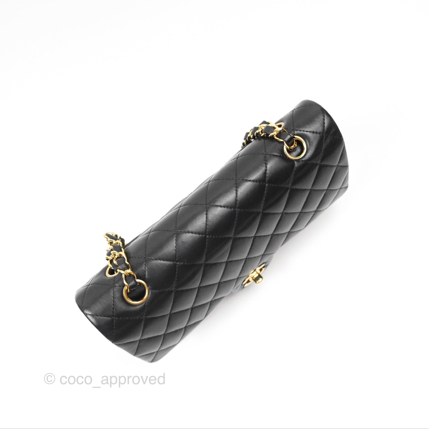Chanel Classic M/L Medium Flap Quilted Black Lambskin Gold Hardware