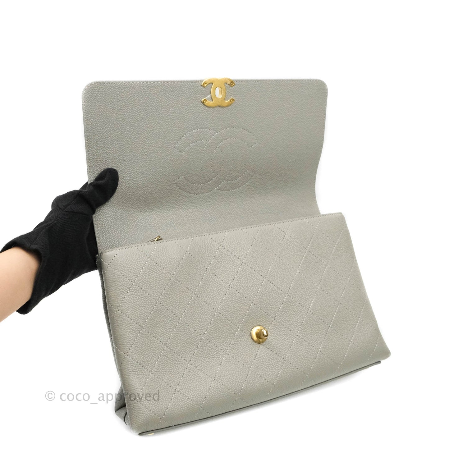 Chanel Chic Affinity Medium Grained Calfskin Grey Aged Gold Hardware