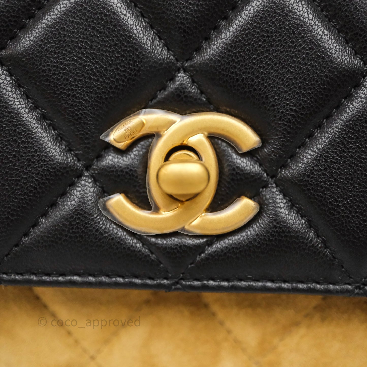 Chanel Mini Flap Bag Camel Suede/ Black Lambskin Gold Hardware