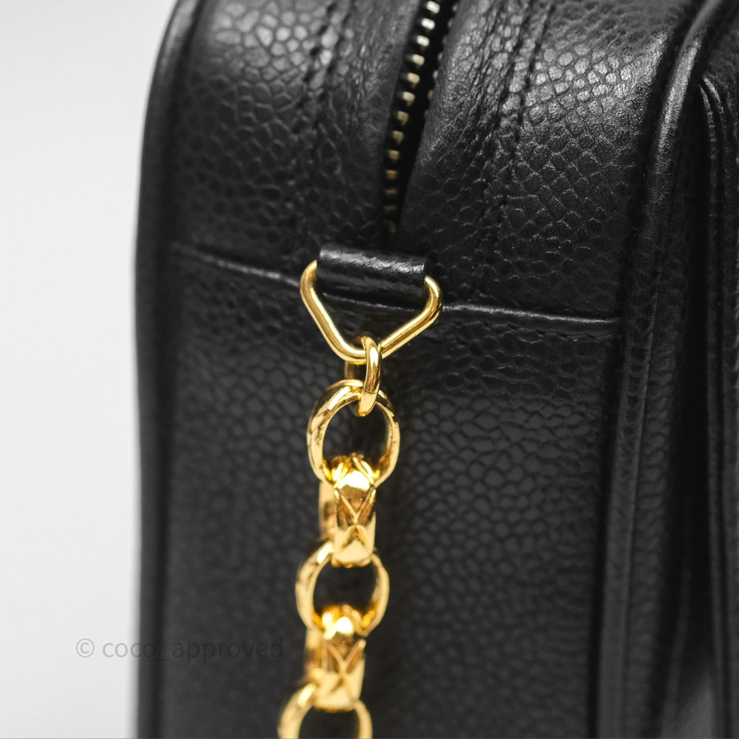 Chanel Vintage CC Camera Bag Black Caviar 24 Gold Hardware