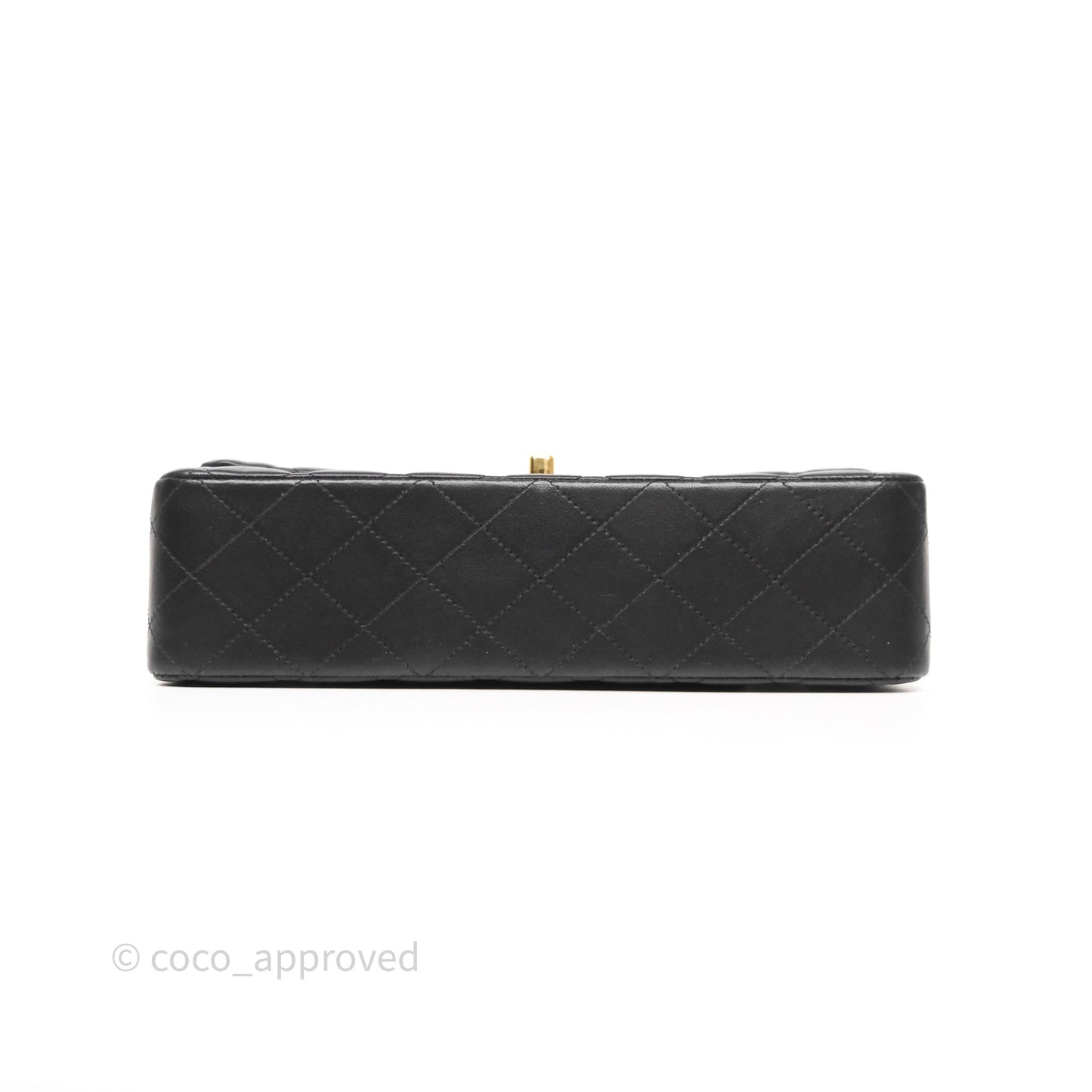 Chanel Classic M/L Medium Flap Quilted Black Lambskin Gold Hardware