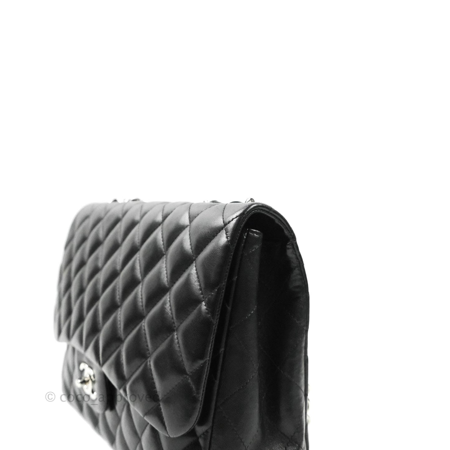 Chanel Jumbo Single Flap Black Lambskin Silver Hardware⁣⁣