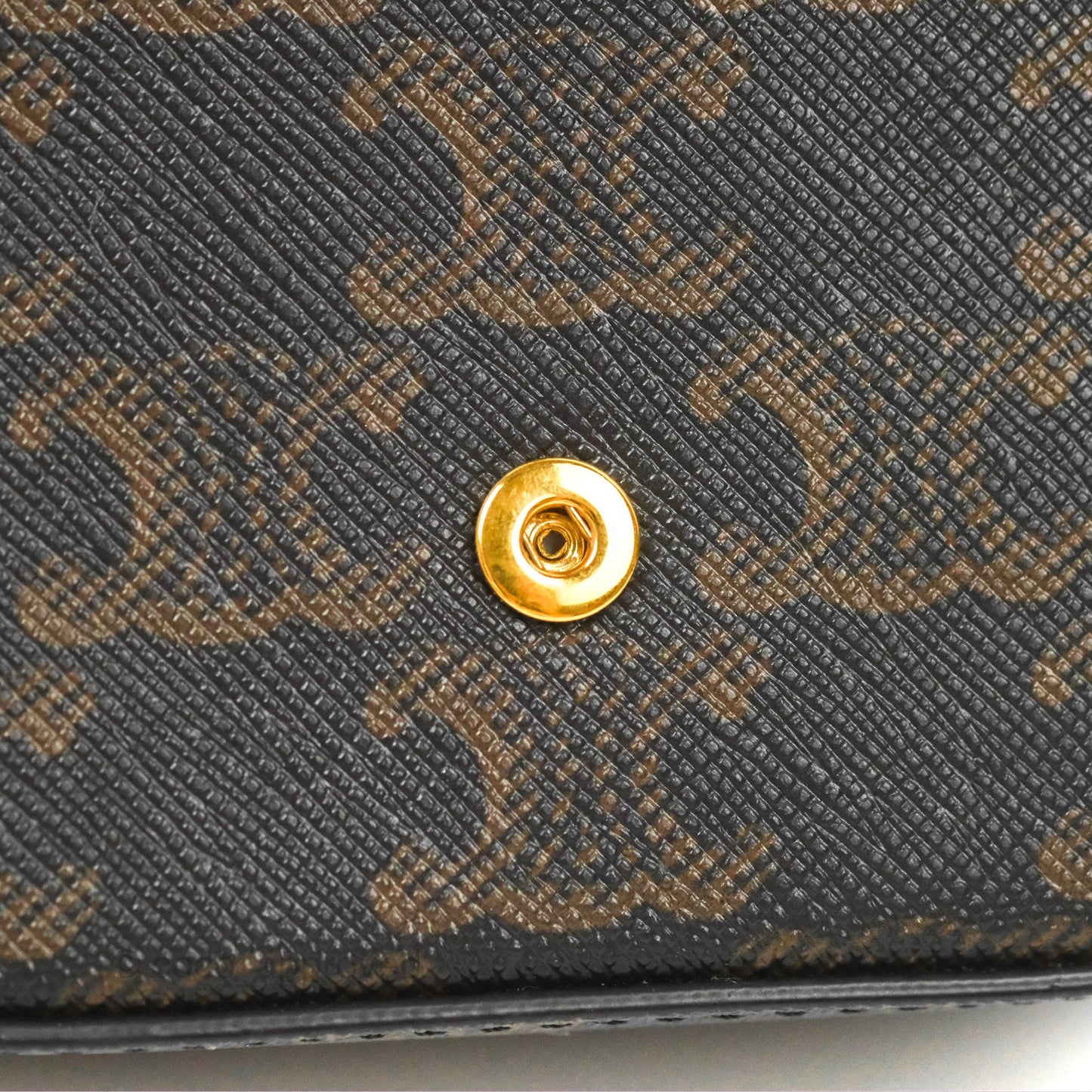 Celine Tan Canvas Calfskin Mini Triomphe