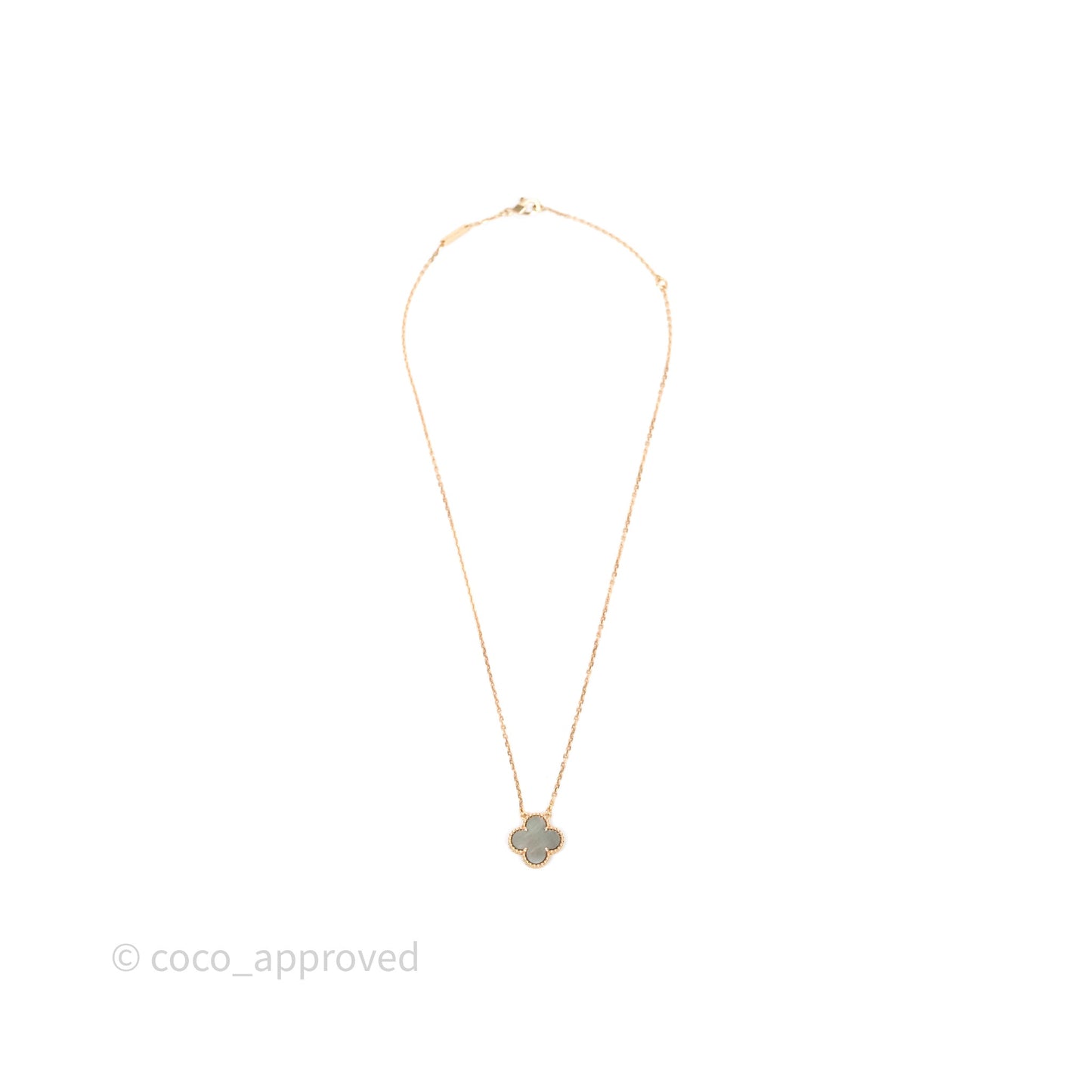 Van Cleef & Arpels Vintage Alhambra Pendant Grey Mother-of-pearl Rose Gold