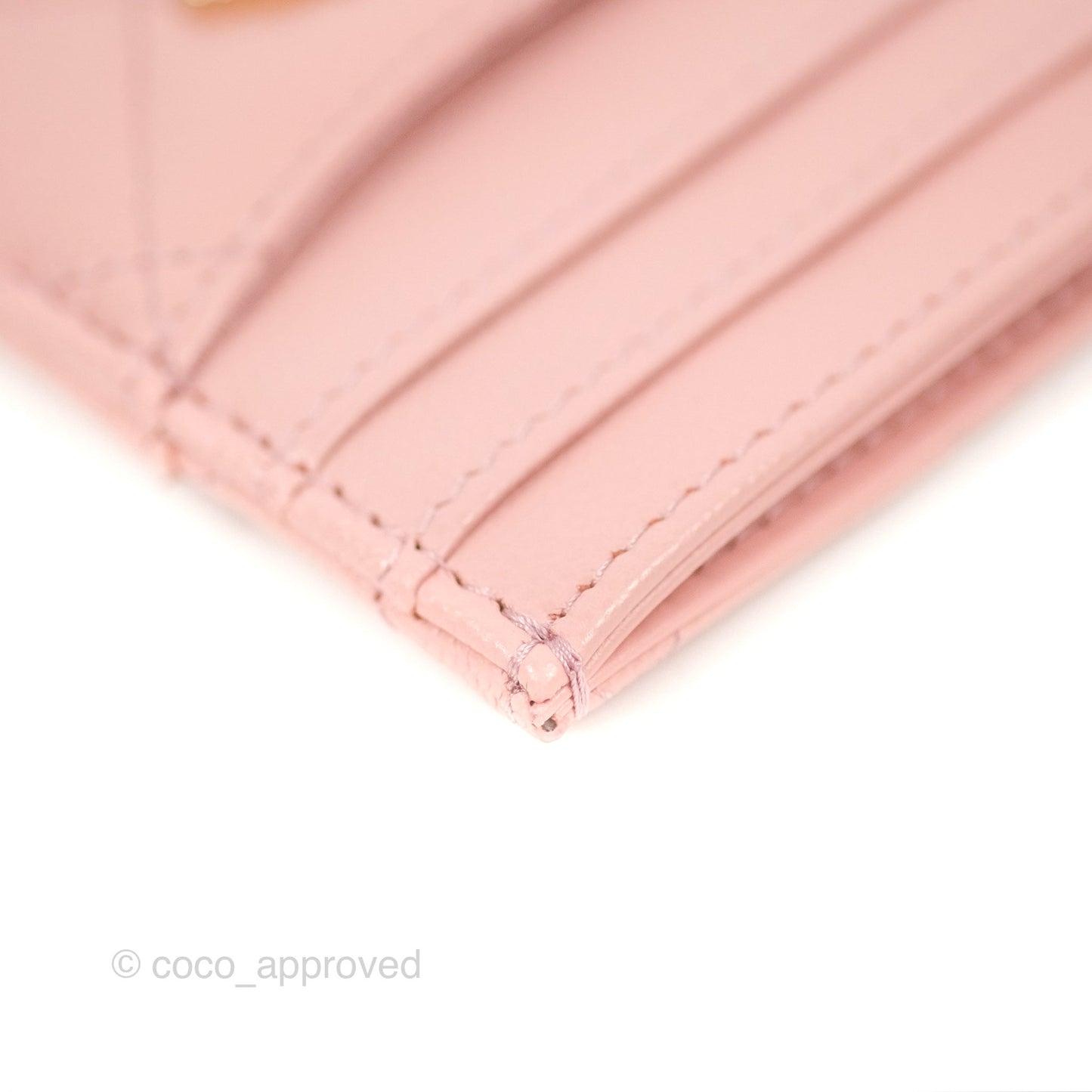 Chanel CC Resin Stone Card Holder Pink Caviar 23K