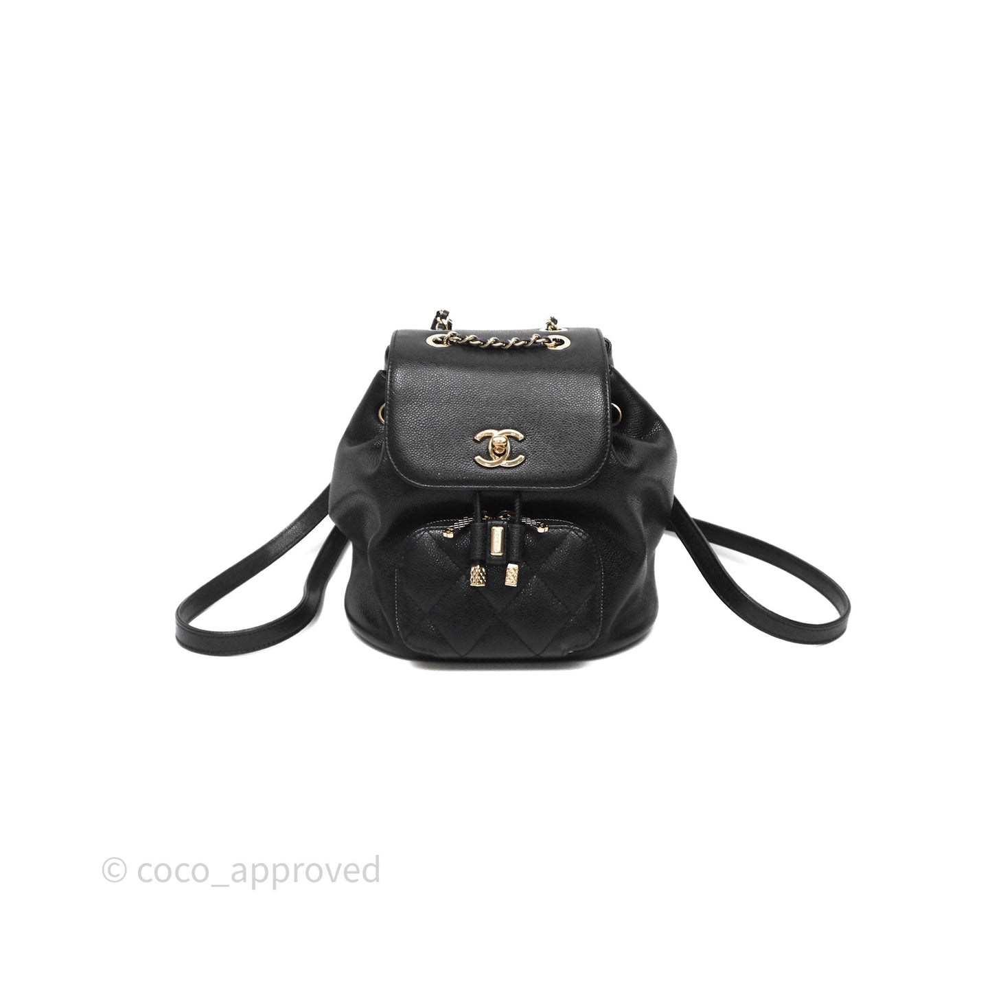 Chanel Quilted Mini Business Affinity Backpack Black Caviar Gold Hardware